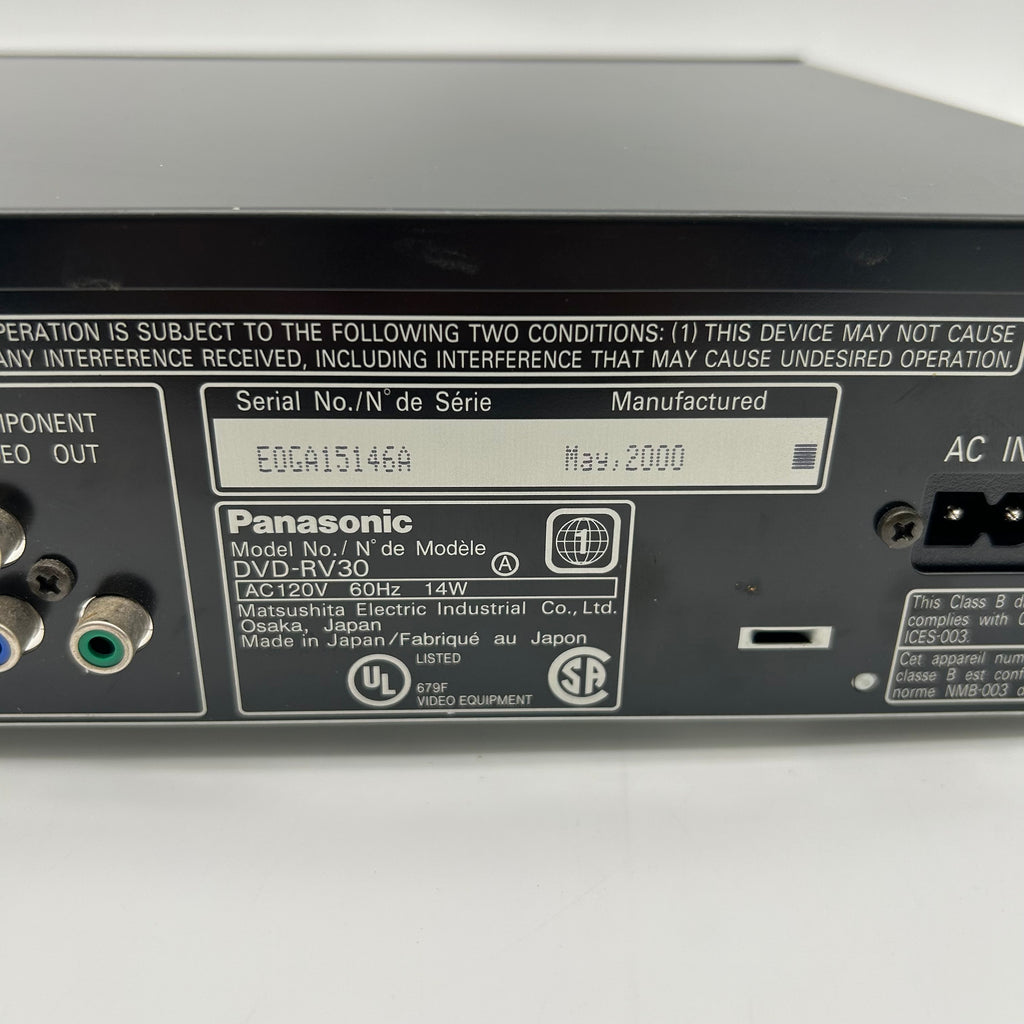 Panasonic RV30 DVD Player Untested - Parts Only