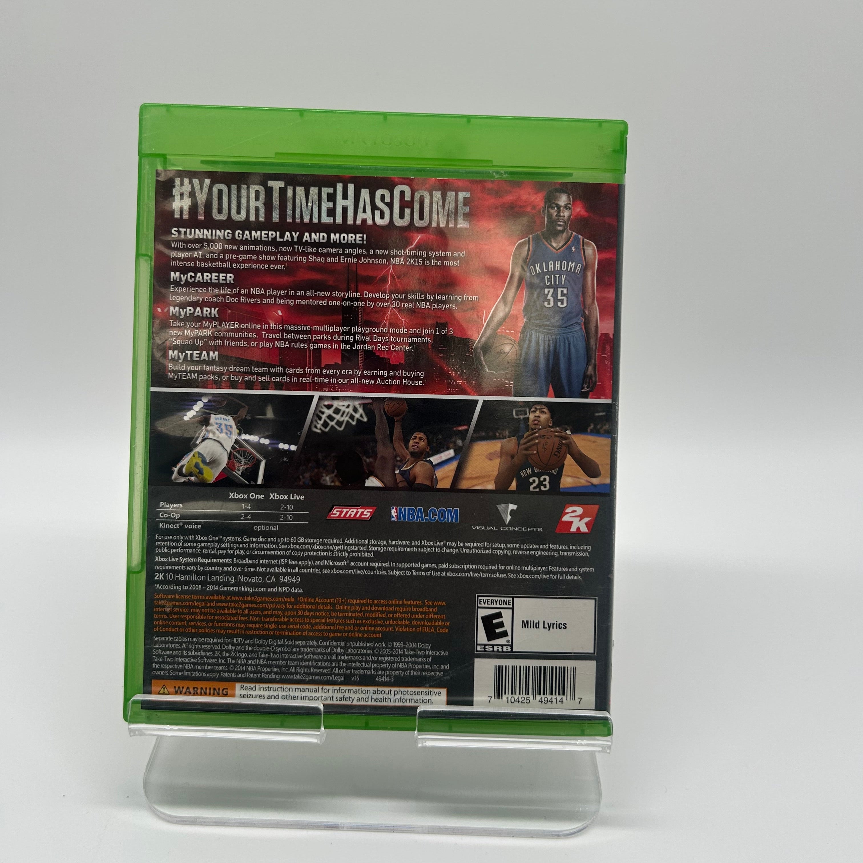 Microsoft NBA2K15 Green Video Game With Manual and Case - Used