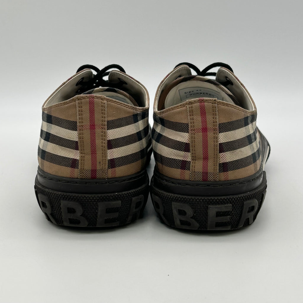 Burberry Vintage Check Sneakers Canvas Low Top Black Sole EU 44 US 11 Plaid Men’s