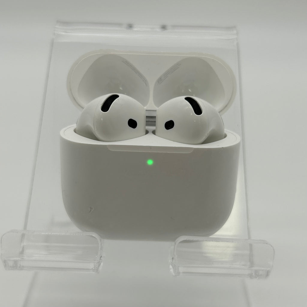 Apple AirPods (4th Gen) Complete Set A3058 A3050 A3053 - White Genuine tested Working Pair - Used