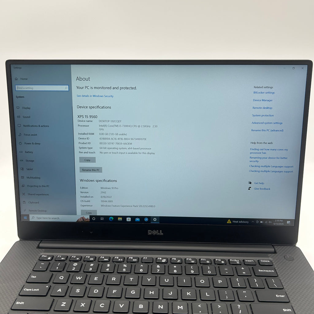 Dell XPS 15 9560 |i5-7300HQ|8GB RAM|GTX 1050|1TB HDD|