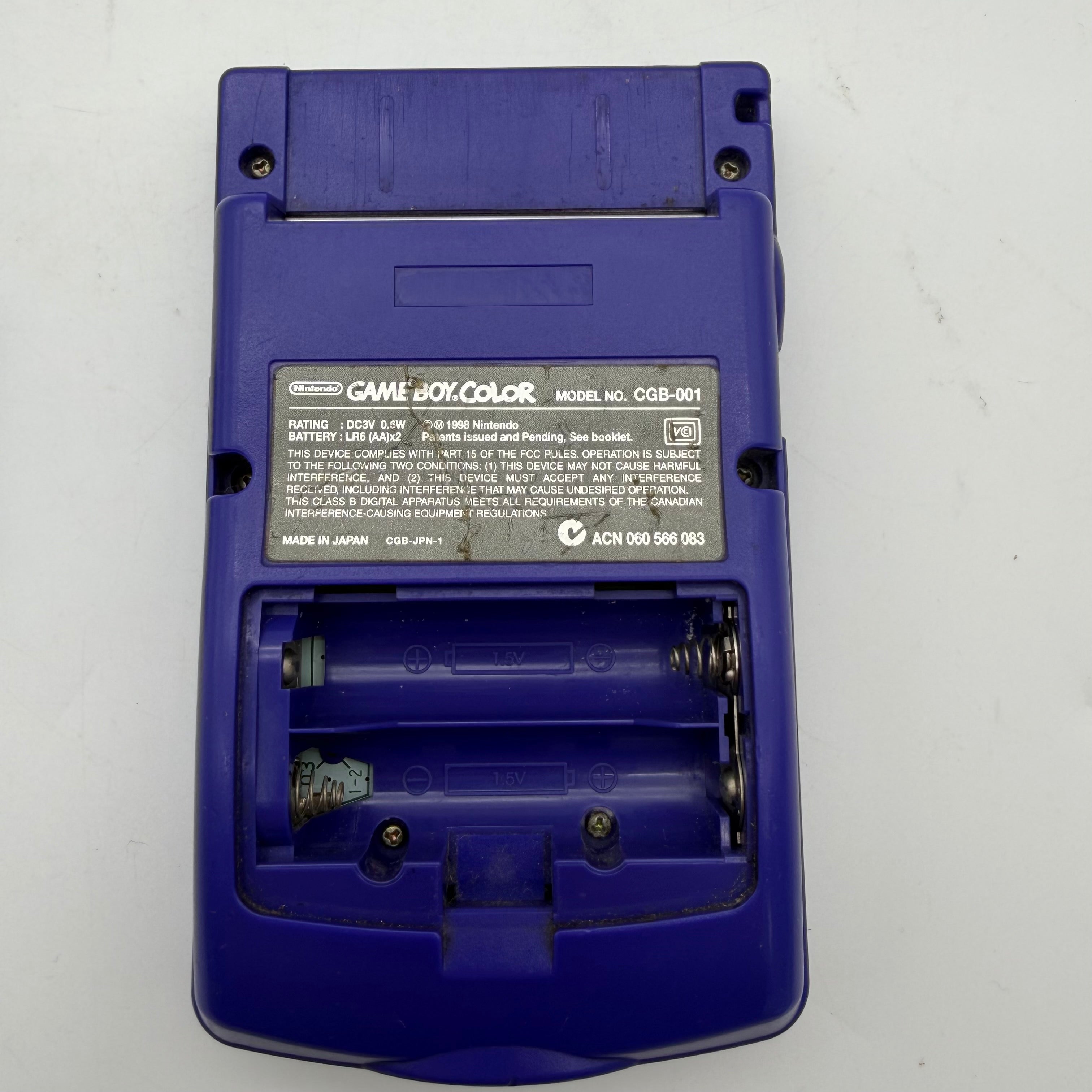 Nintendo Game Boy Color (CGB-001) 1998 Purple w/ Pocket Monster Game - Tested