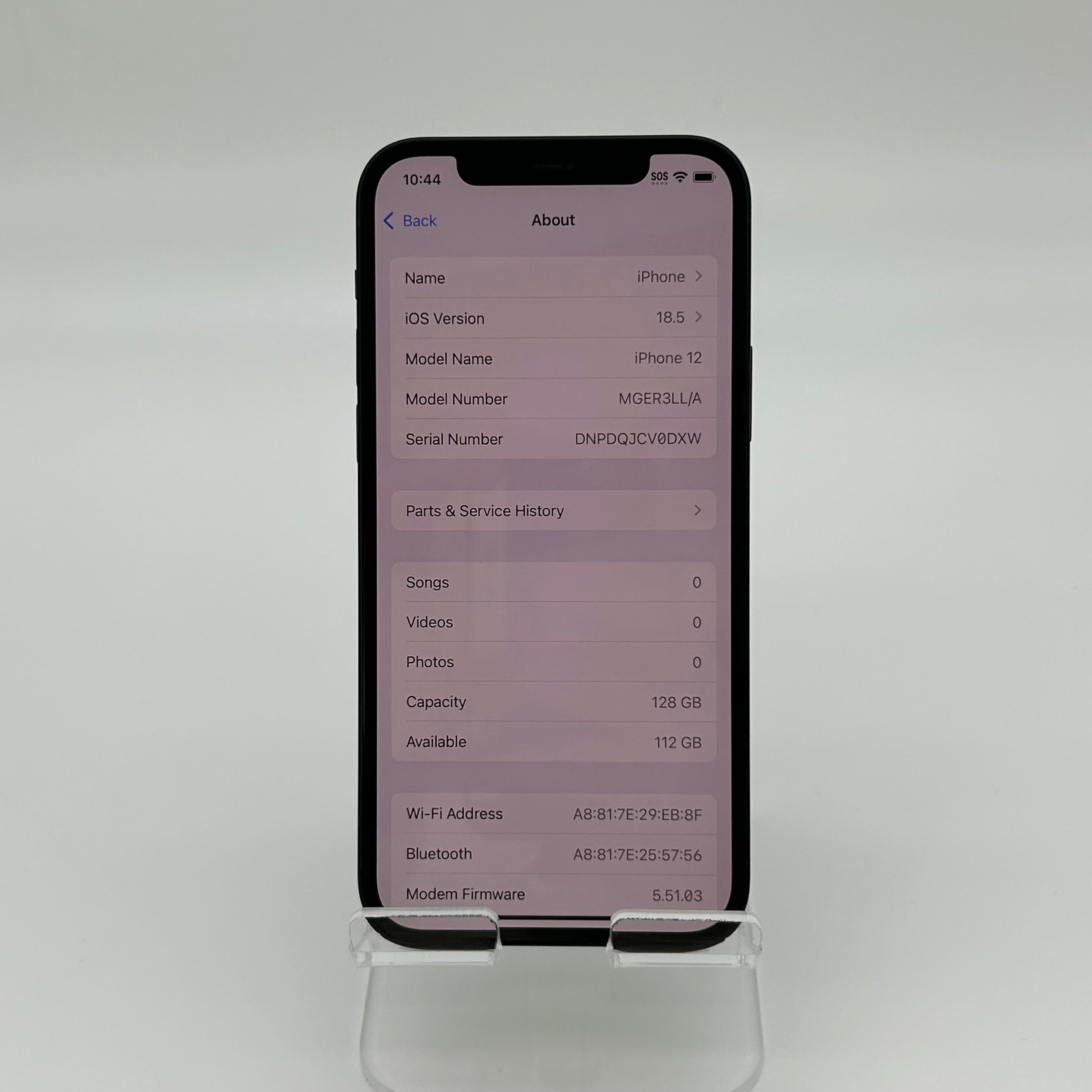 Unlocked Apple iPhone 12  - 128GB - Blue - 79% BH - MGER3LL/A iOS 18.5 Used