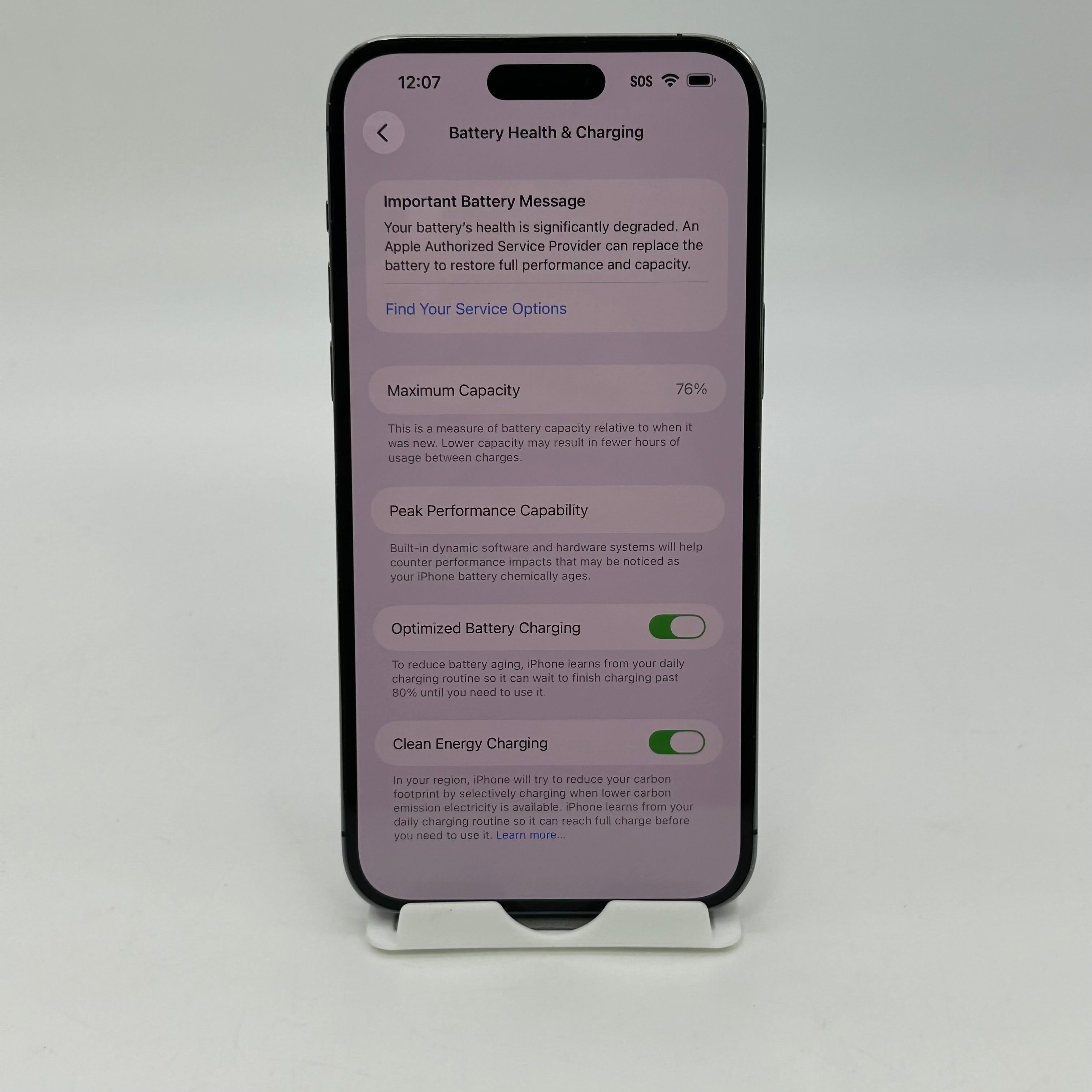iPhone 14 Pro Max 128GB Deep Purple MQ8R3LL/A | Spectrum | 76% Batt Service