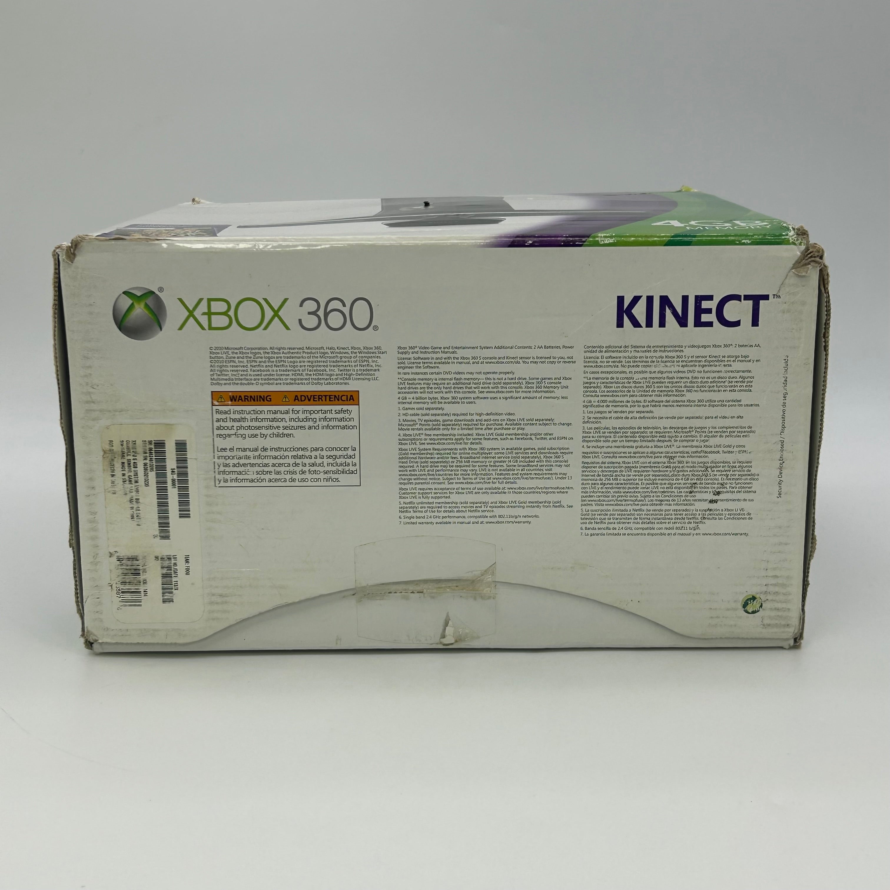 Microsoft Xbox 360 S 1439 Black Console Bundle with Kinect, Controller, Box & 5 Games