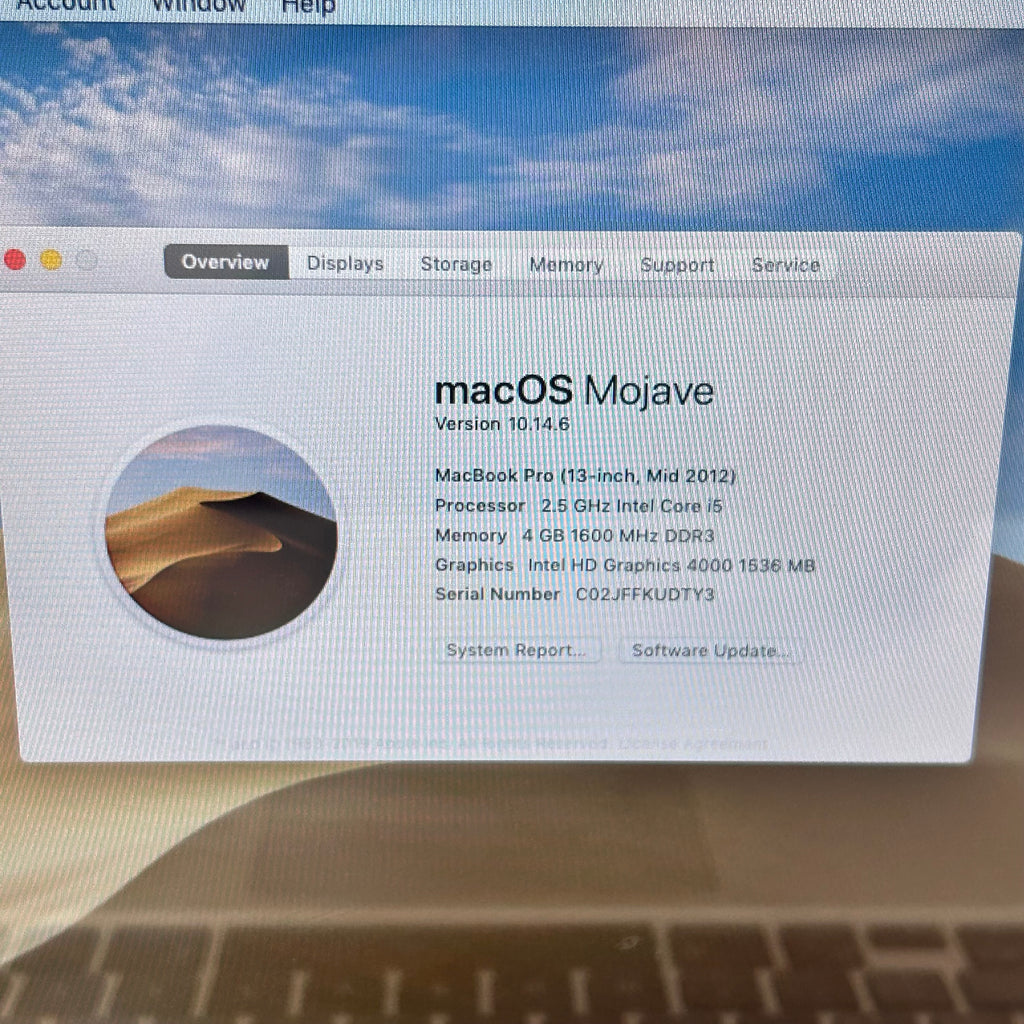 Apple MacBook Pro 13 Mid-2012 i5 2.5GHz 4GB 500GB 759 Cycles On Battery A1278