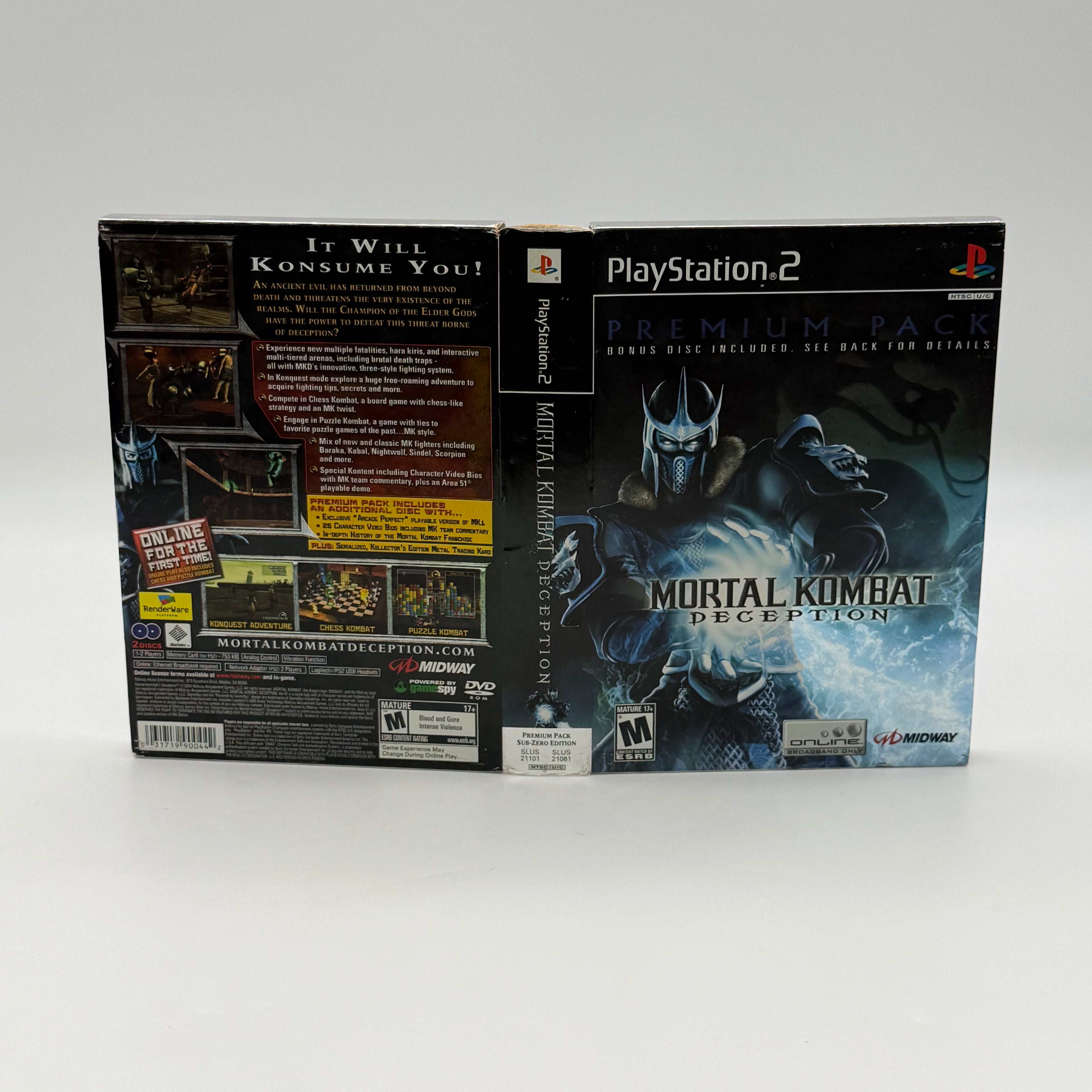 Mortal Kombat Deception Premium Pack (PlayStation 2, PS2 2004) CIB W/ Metal Card