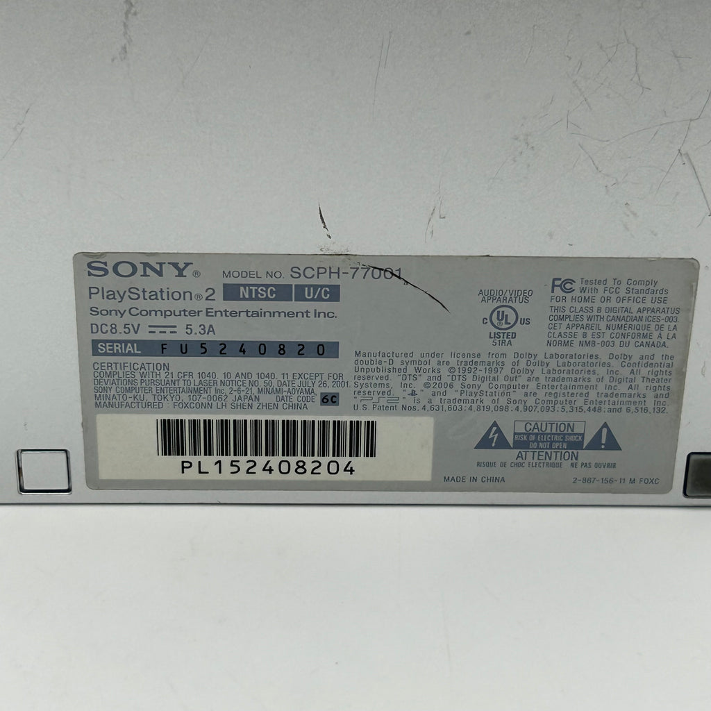 Sony PlayStation 2 Slim Satin Silver Console Bundle SCPH-77001 - Tested