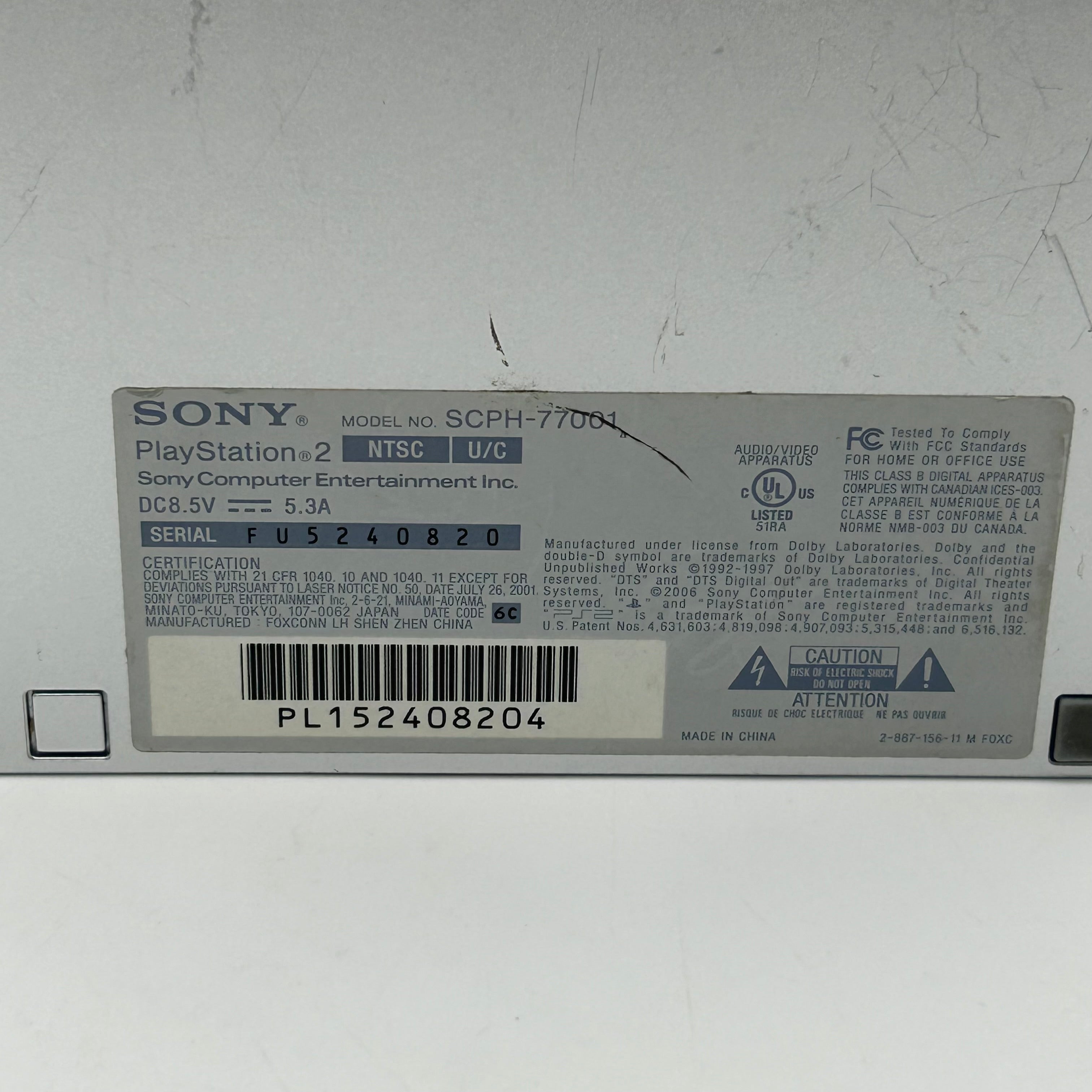 Sony PlayStation 2 Slim Satin Silver Console Bundle SCPH-77001 - Tested
