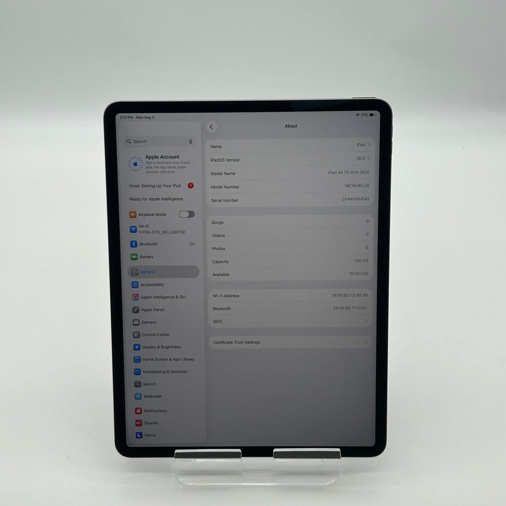 Apple iPad Air 13 M3 2025 - 128GB - Space Gray WiFi A3268 MCNH4LL/A