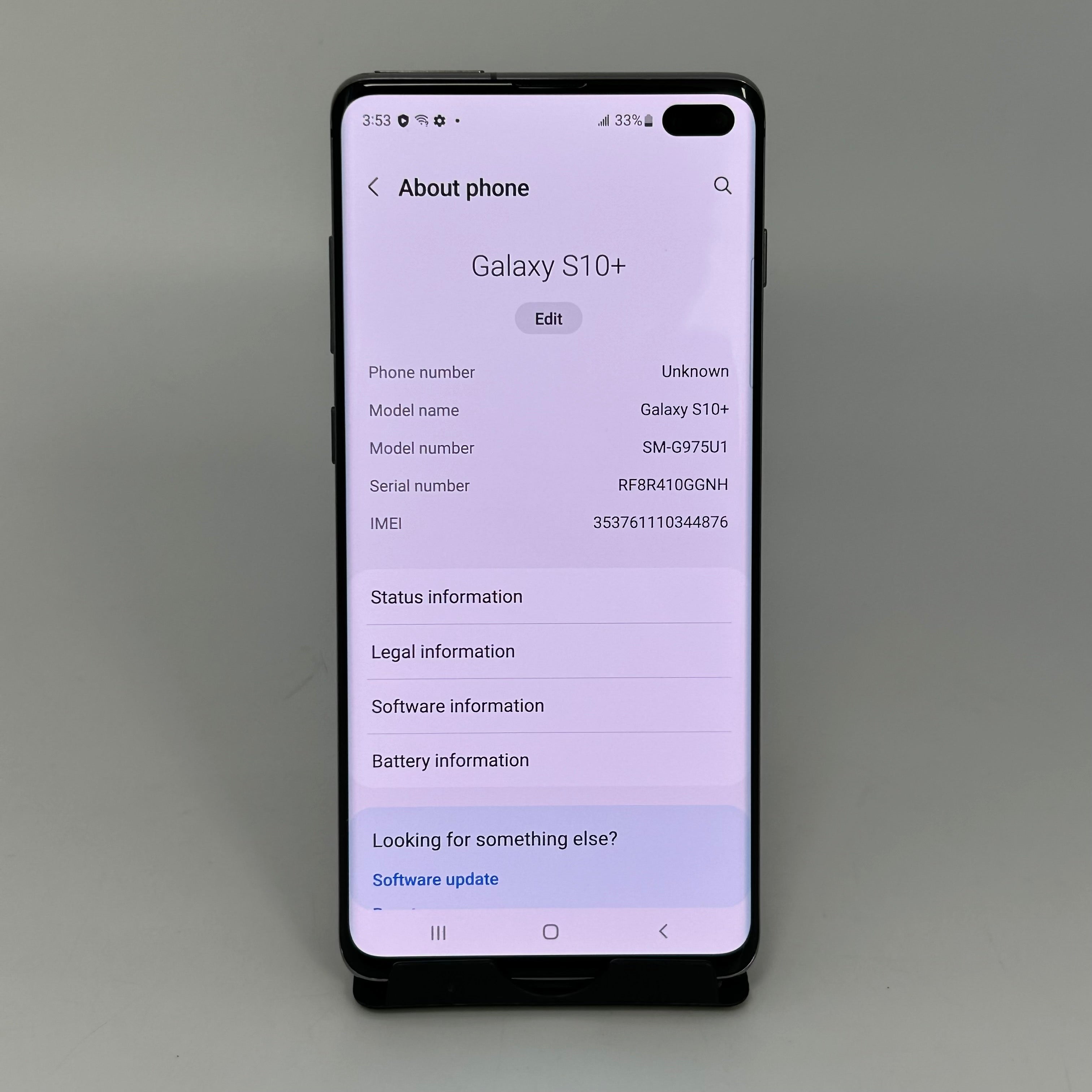 Samsung Galaxy S10 SM-G973U 128GB Prism Black Unlocked