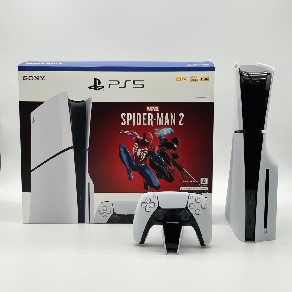 Sony PS5 Slim Disc Console 1TB White (Model CFI-2015) w/ Charging Dock & Box