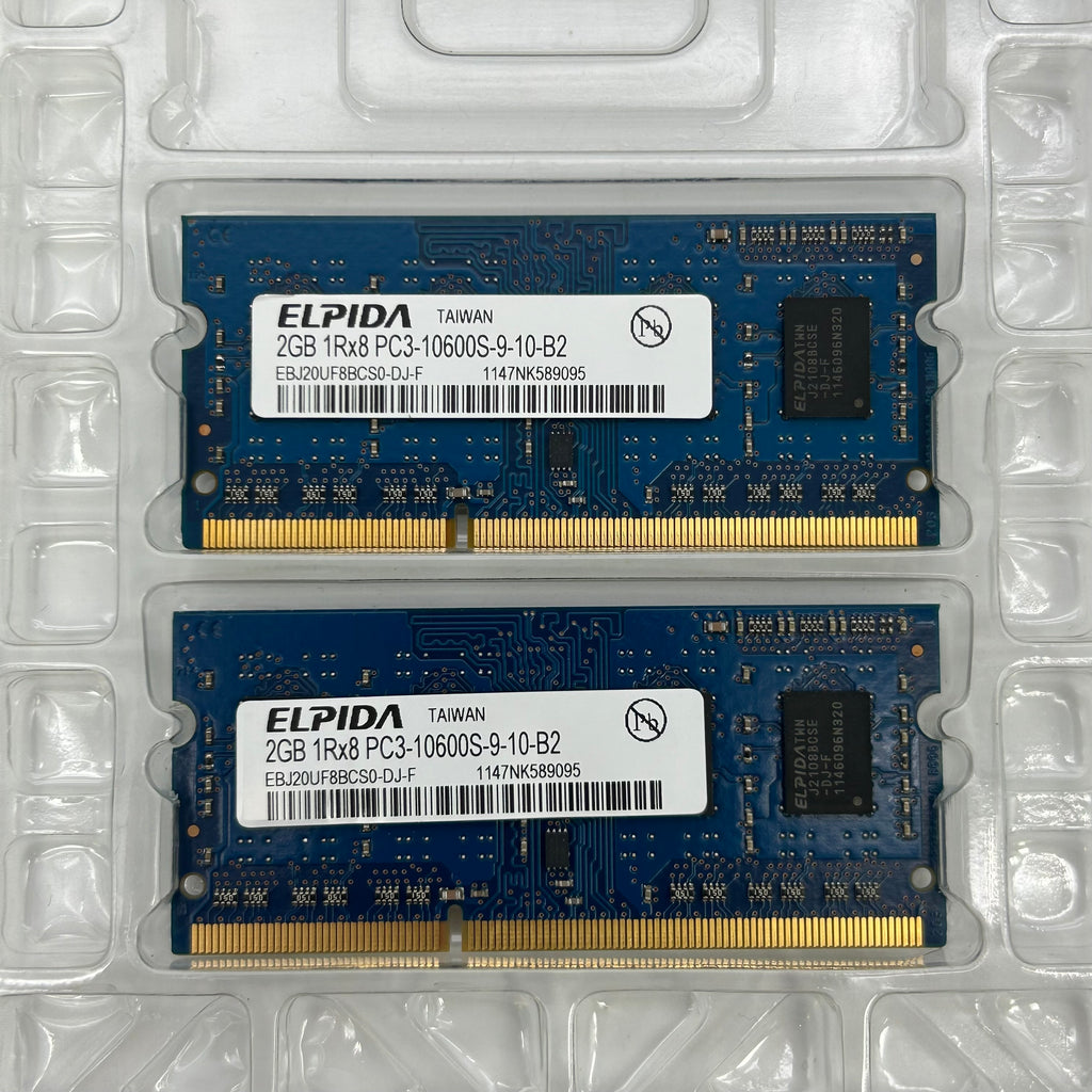 Crucial Elpida 4GB Kit (2x2GB) DDR3 1333MHz PC3-10600S Laptop RAM UNTESTED