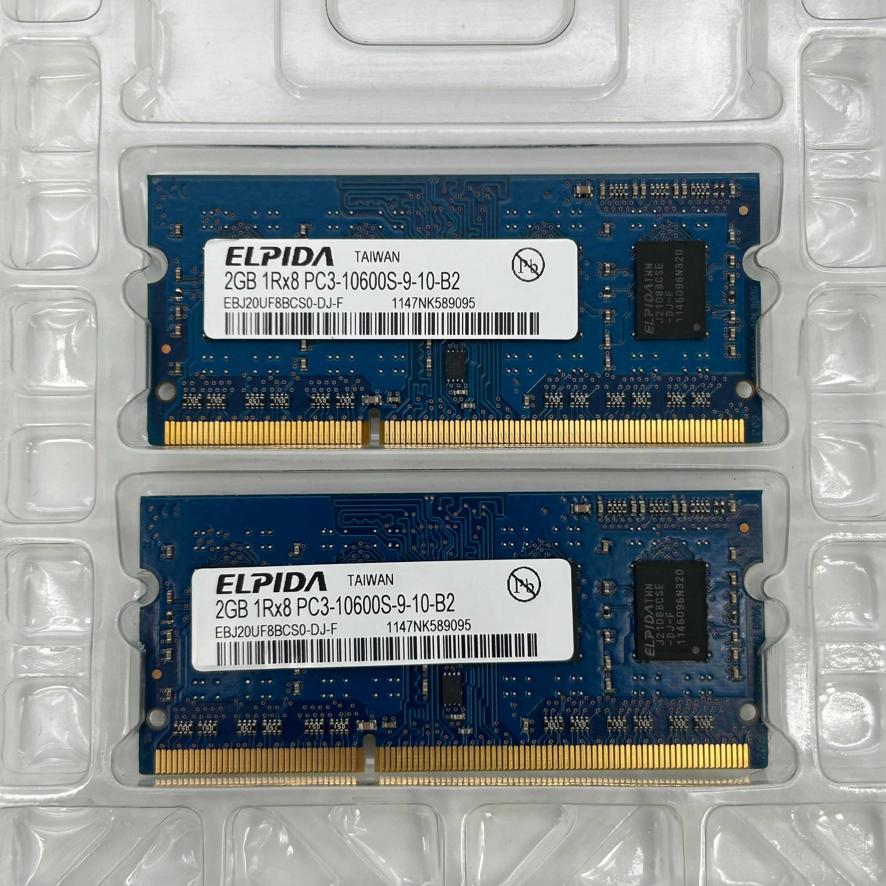 Crucial Elpida 4GB Kit (2x2GB) DDR3 1333MHz PC3-10600S Laptop RAM UNTESTED