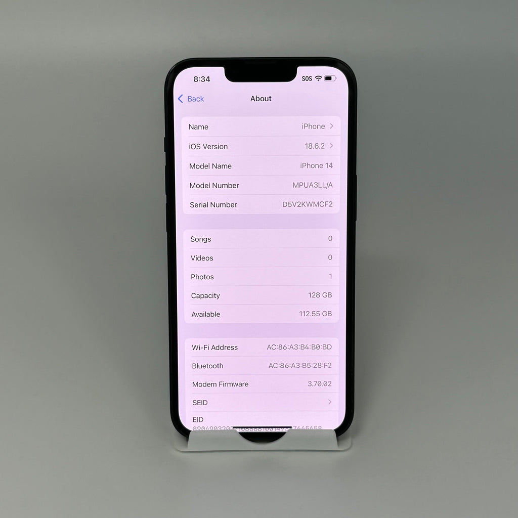 Unlocked Apple iPhone 14 128GB MPUN3LL/A 82%BH *READ