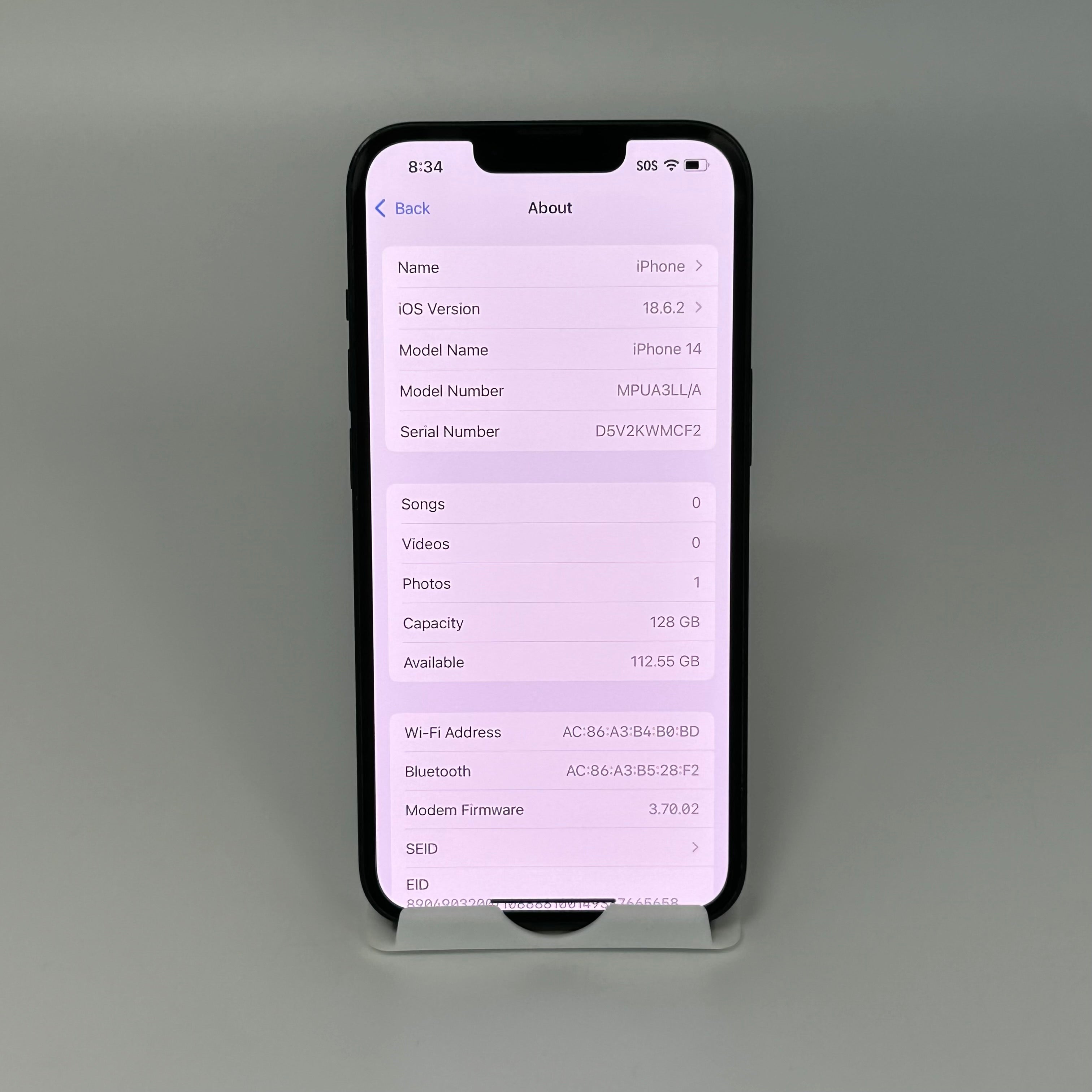 Unlocked Apple iPhone 14 128GB MPUN3LL/A 82%BH *READ