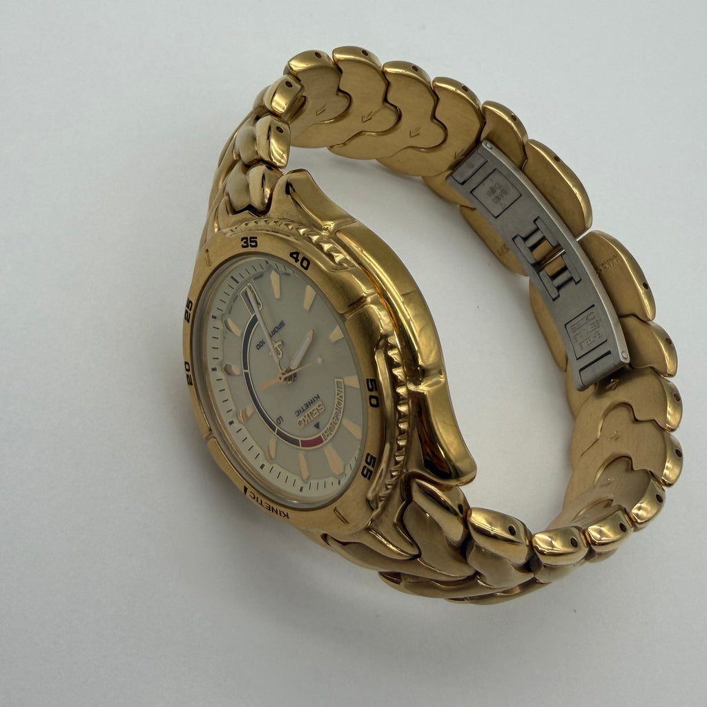 Men’s Seiko Vintage Kinetic Sport Gold Watch SKH228 - New open box