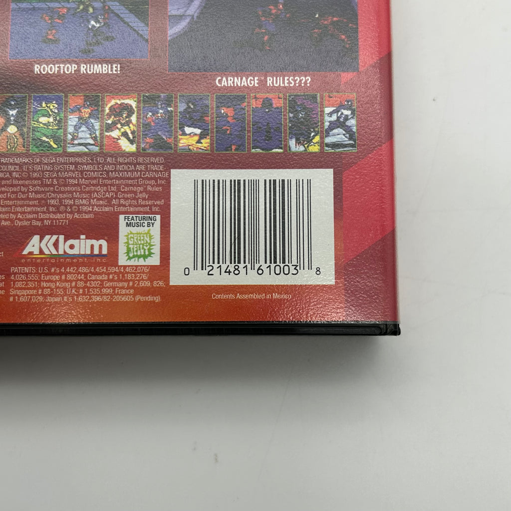 Spider-Man Venom Maximum Carnage Sega Genesis Case, Game, Manual - Tested