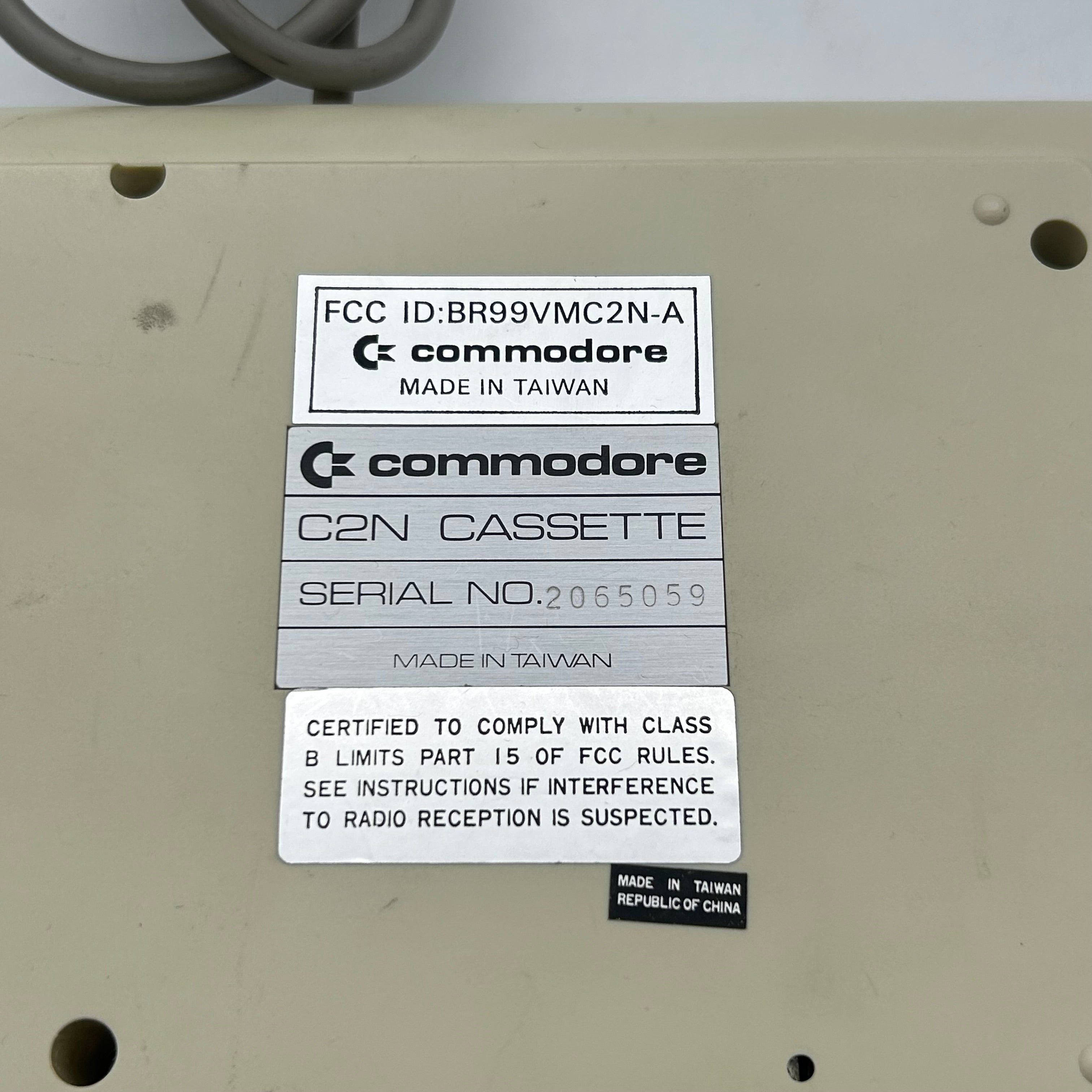 Commodore C2N/1530 Cassette Player - C64/VIC-20 Untested