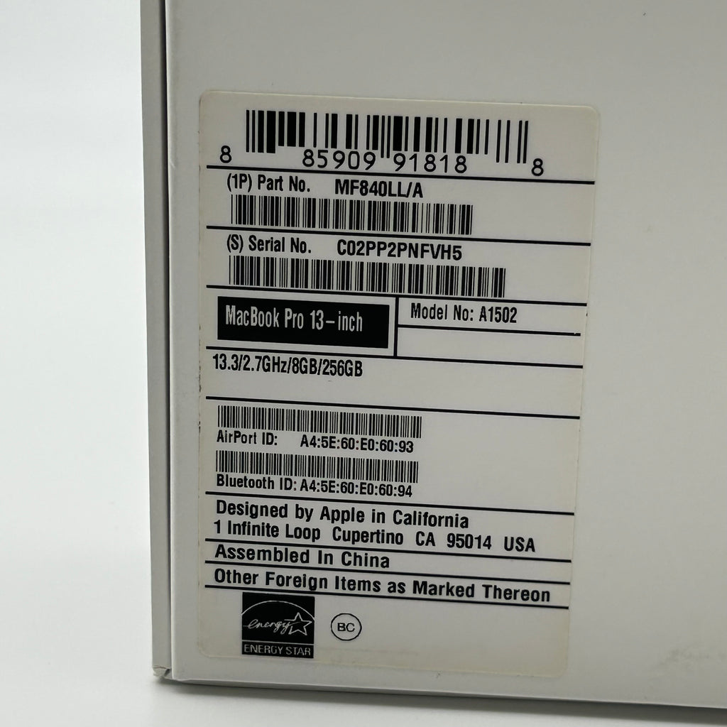 Apple MacBook Pro 13-inch A1502 8GB RAM 256GB SSD Silver - Used