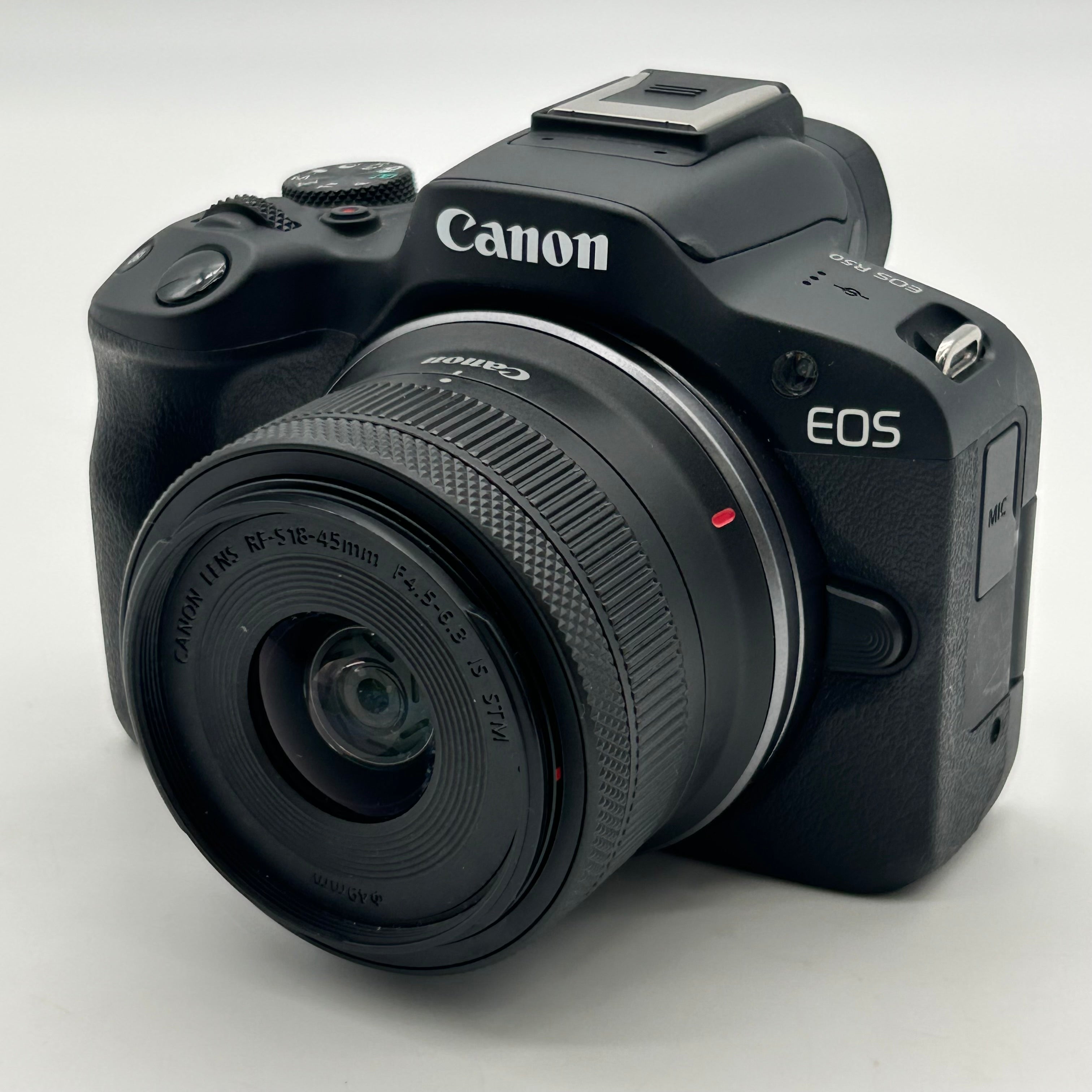 Canon EOS R50 Mirrorless Camera in Black w/ RF-S 18-45mm F4.5-6.3 IS STM Lens