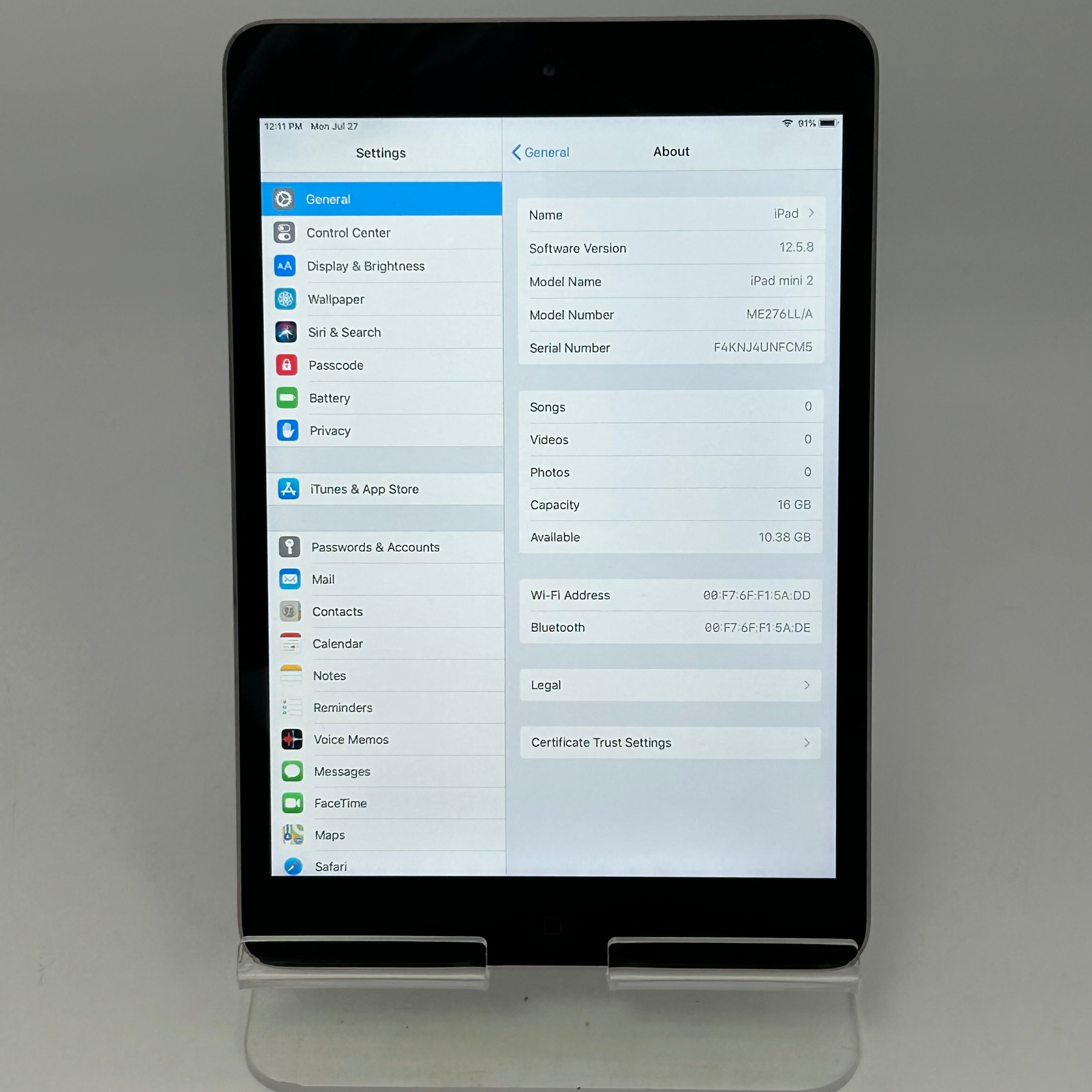 Apple iPad Mini 2nd Gen A1489 16GB WiFi Only