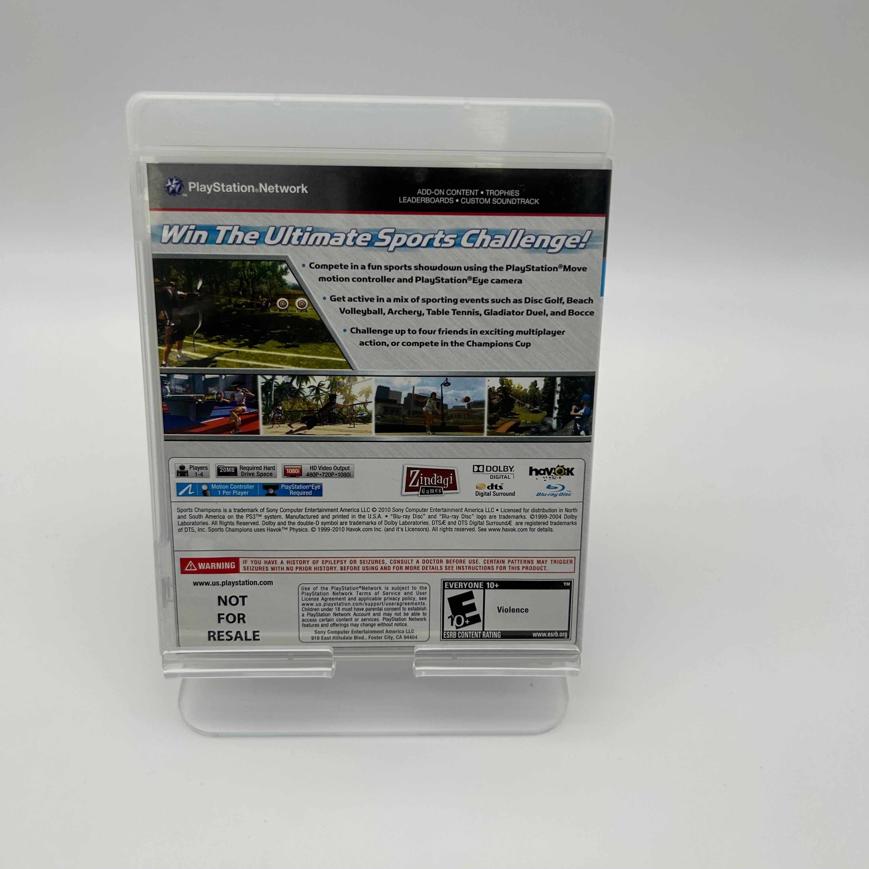 Playstation 3 Sports Champions Gray Video Game with Box and Inserts (Free Shipping)