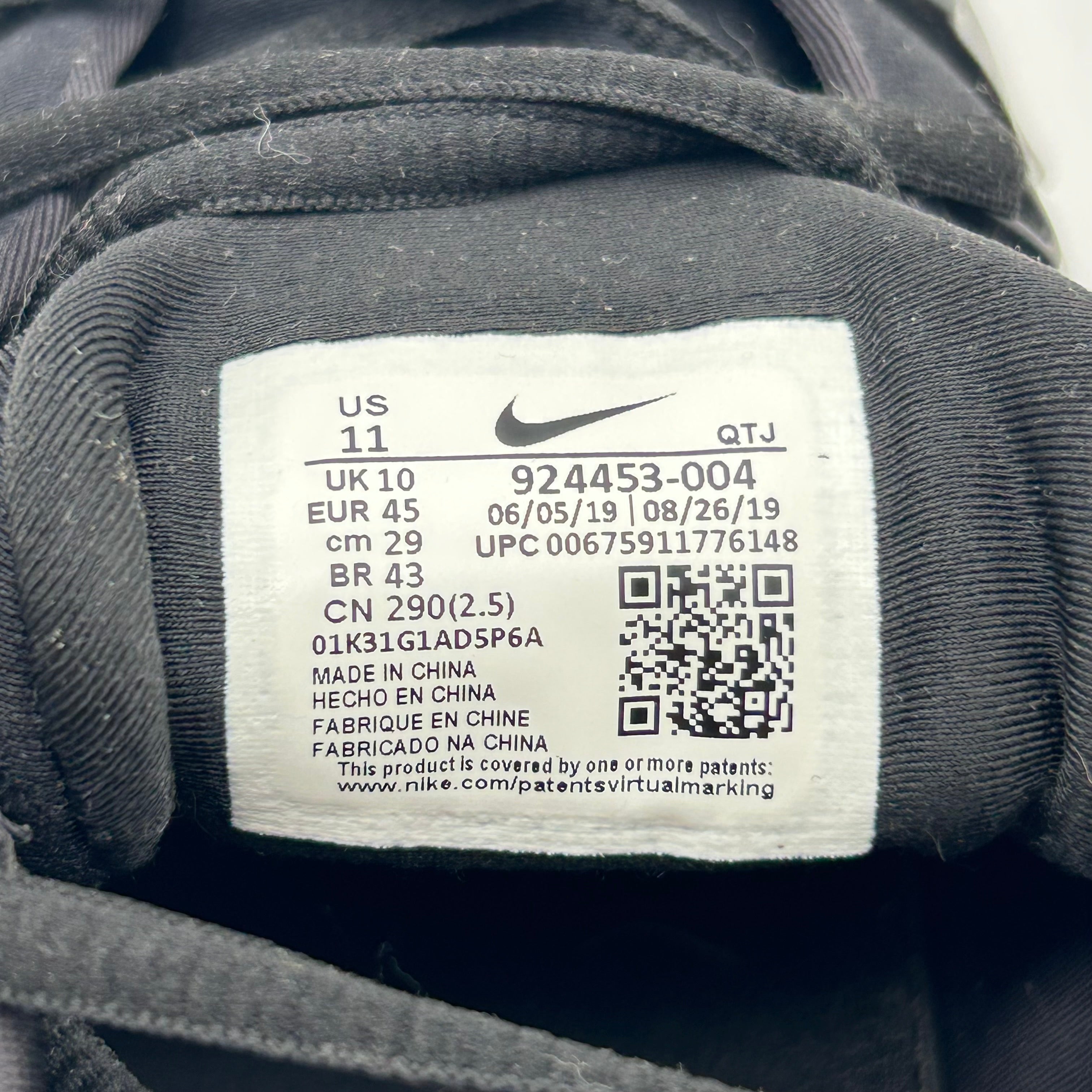 Size 11 - Nike Air VaporMax Plus Low Triple Black 924453-004