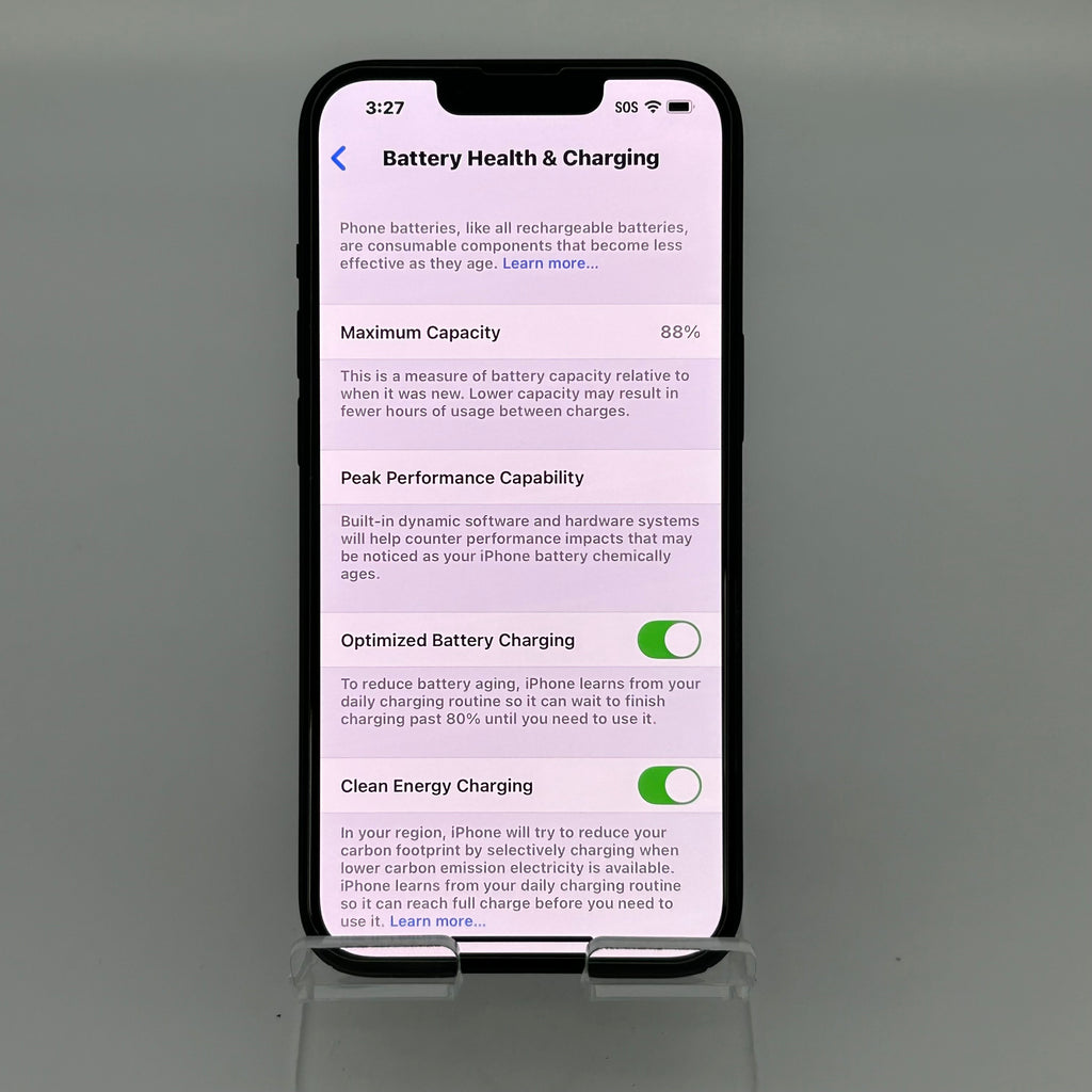 Apple iPhone 14 128GB Unlocked Midnight Black, MPUA3LL/A BH 88% Clean IMEI