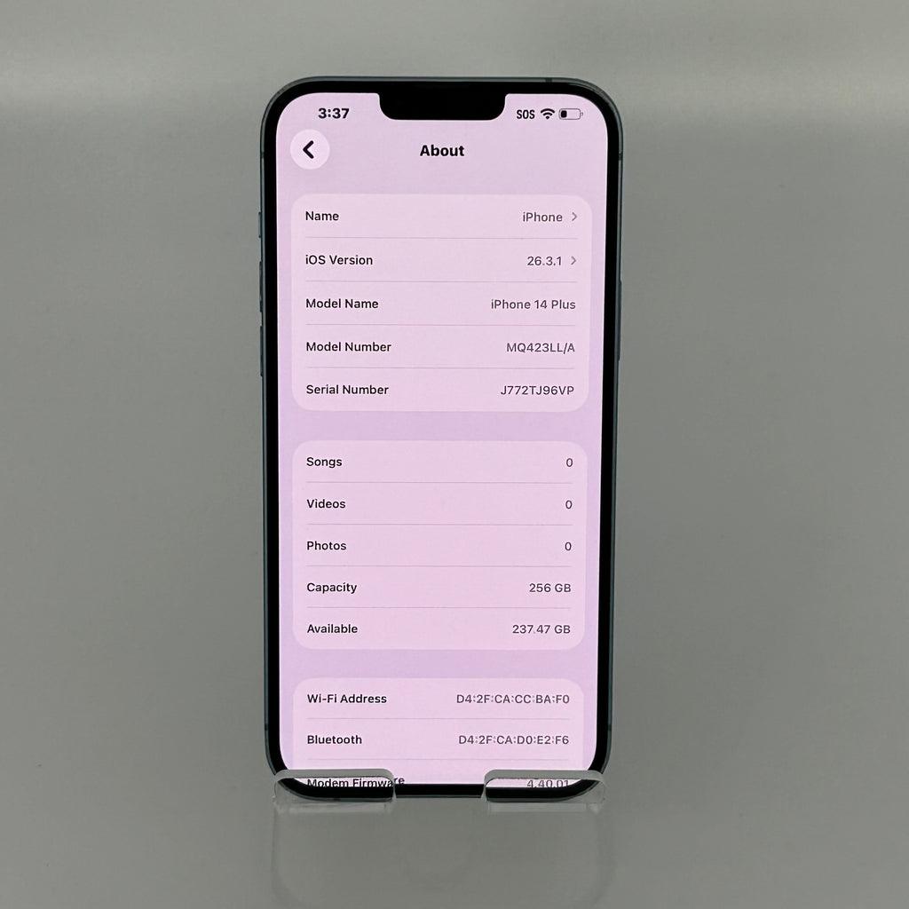 Apple iPhone 14 Plus - 256GB - Blue - BH 86%