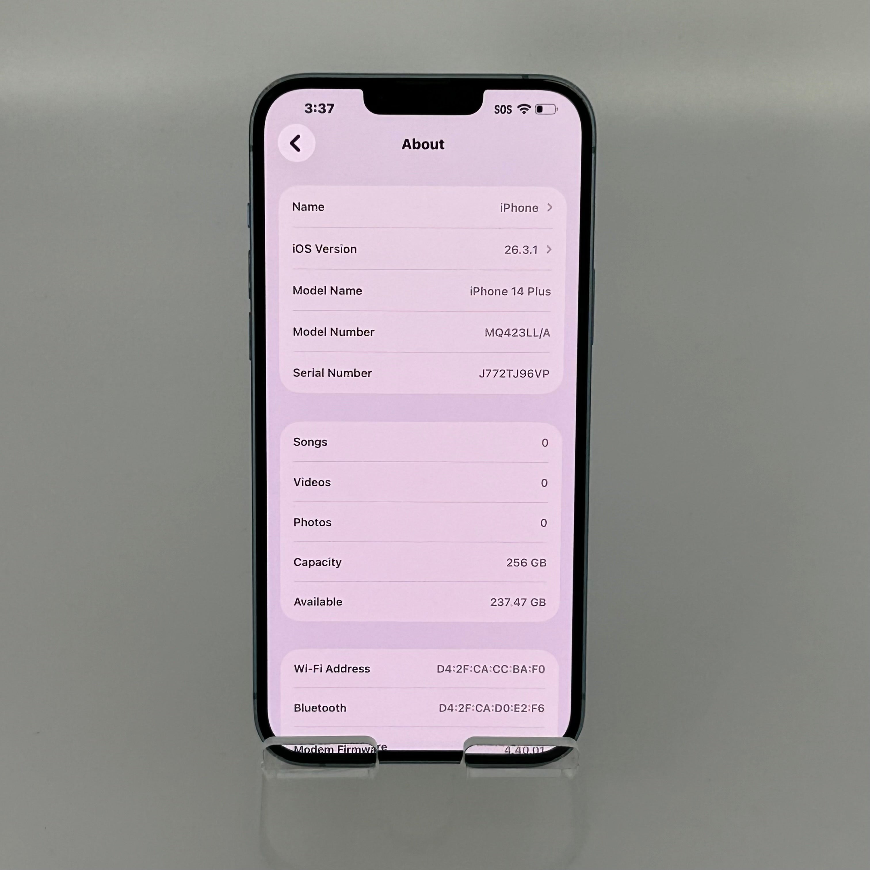 Apple iPhone 14 Plus - 256GB - Blue - BH 86%