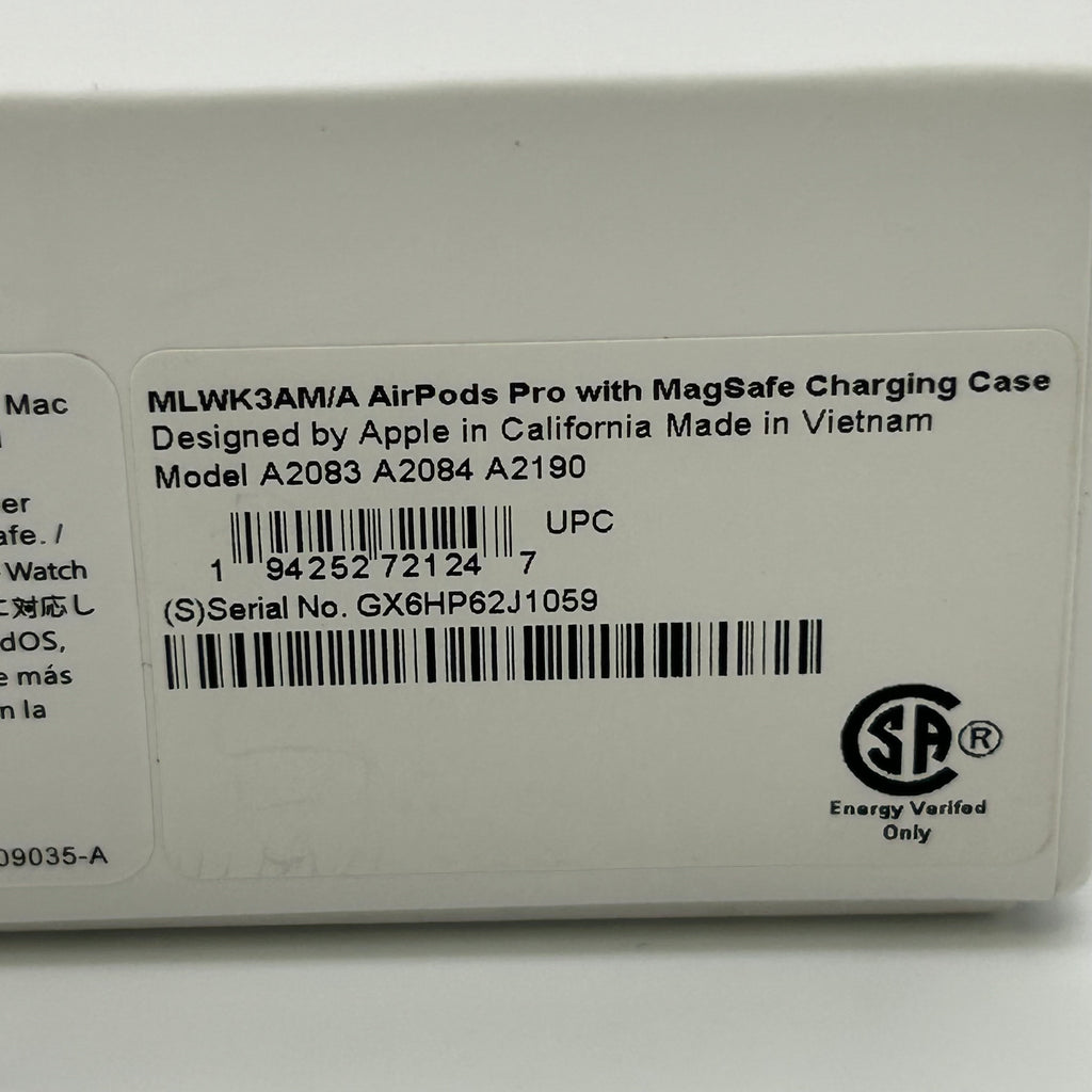 Apple AirPods Pro with Wireless Charging Case - MLWK3AM/A - A2083 A2084 A2190 - New Open Box