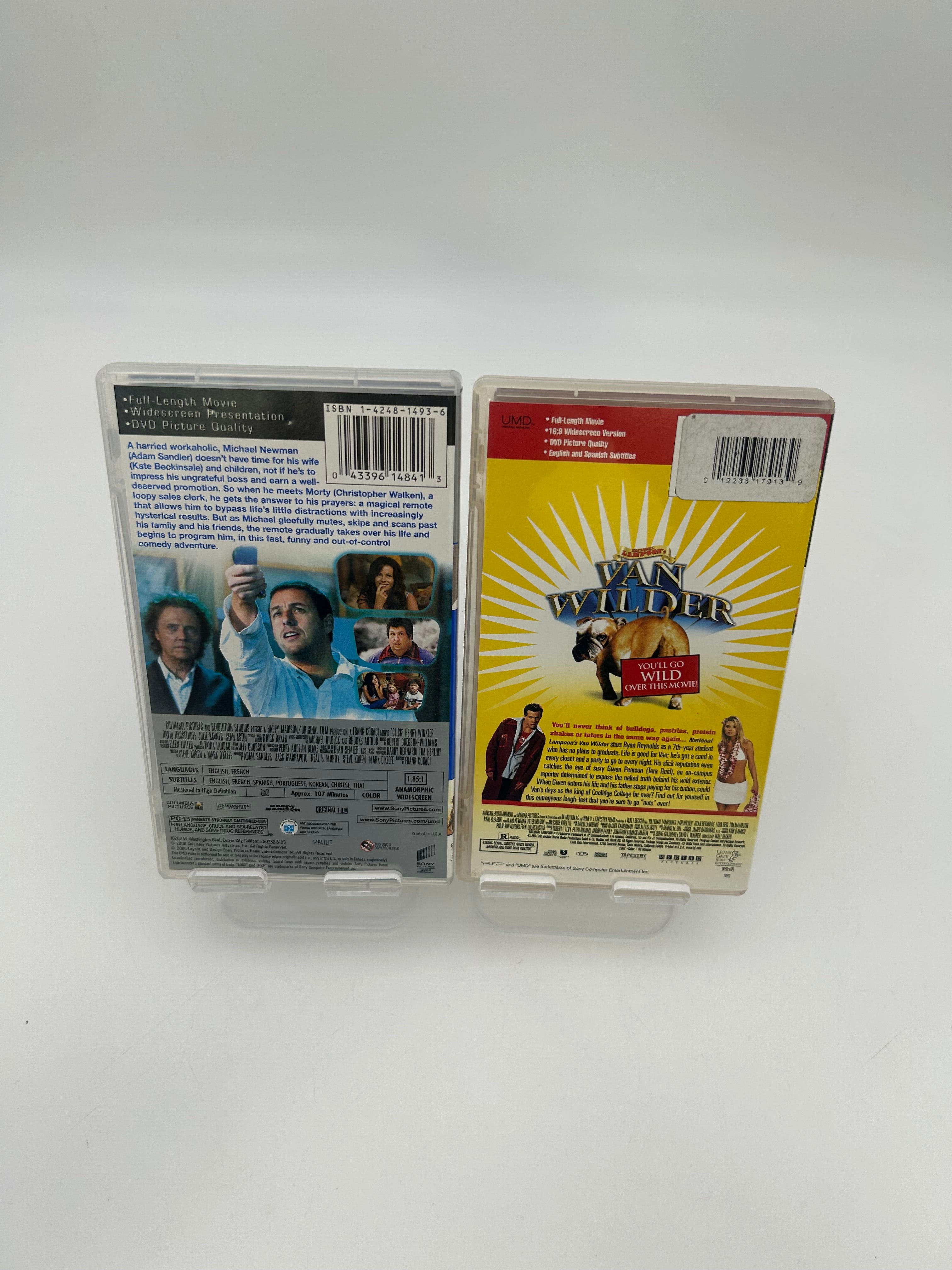 Lot of 2 UMD Videos for PSP PlayStation Portable Click and Van Wilder - Used
