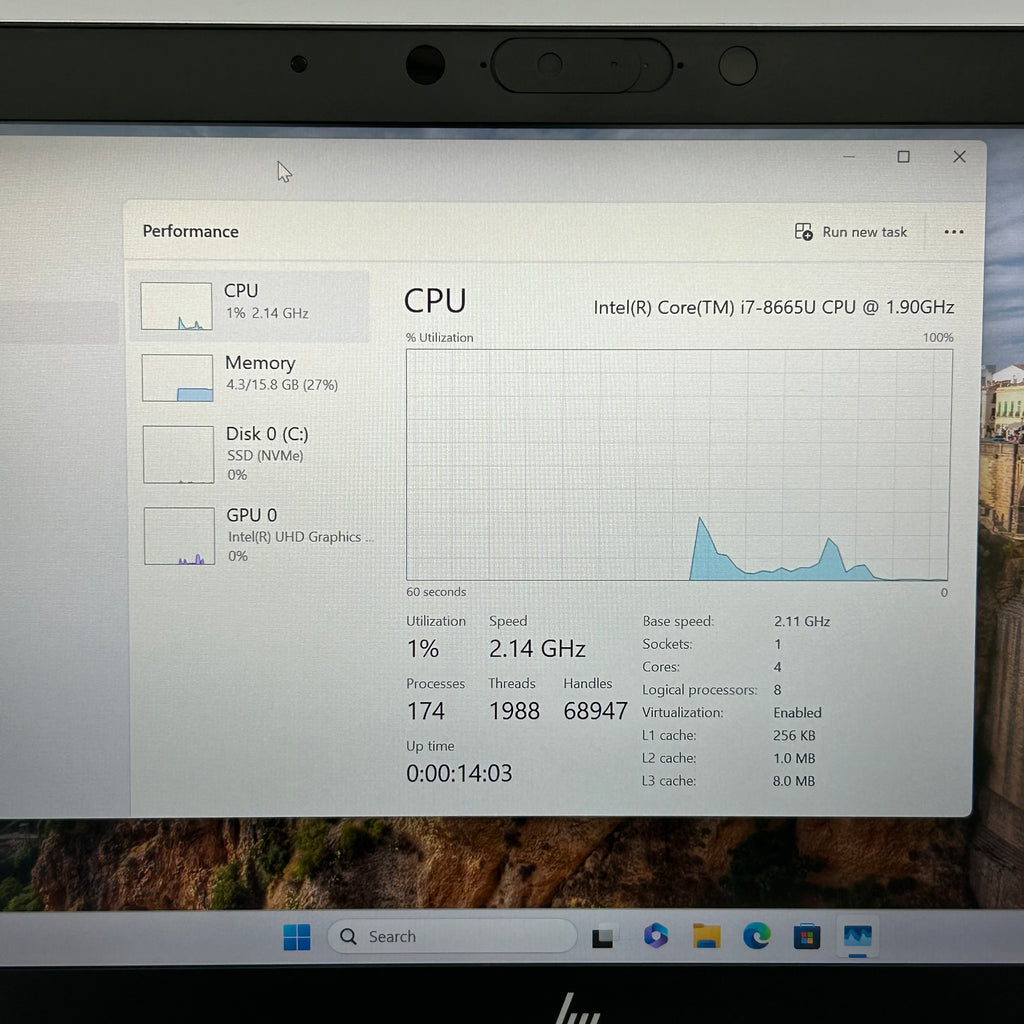 HP EliteBook 840 G6 14-inch Intel Core i7-8665U 16GB 512GB SSD Windows 11 Pro Laptop
