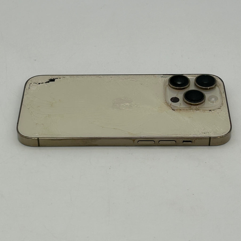 Apple iPhone 14 Pro - 128GB - Gold (Unlocked) CRACKED BACK - 77% BH