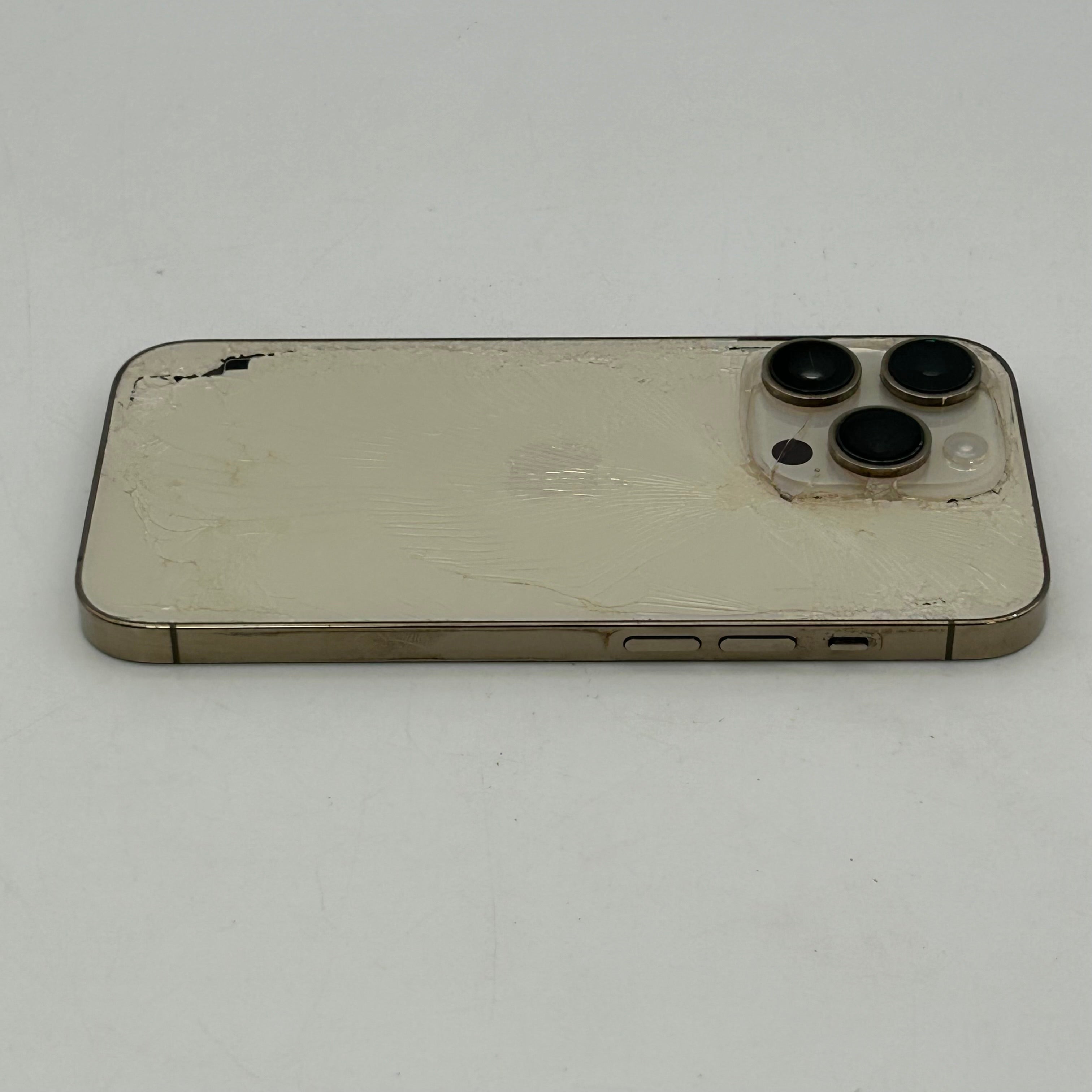 Apple iPhone 14 Pro - 128GB - Gold (Unlocked) CRACKED BACK - 77% BH