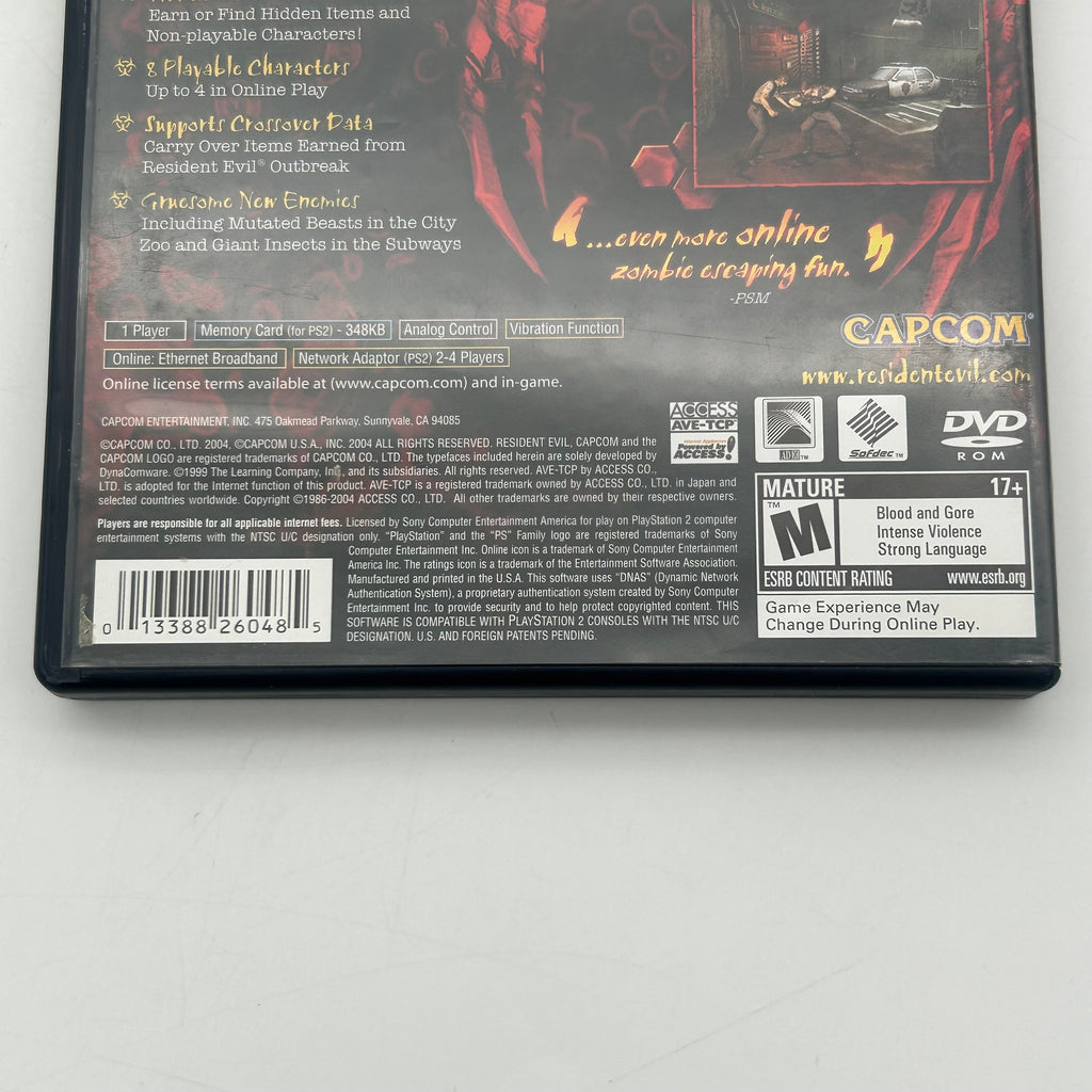 Resident Evil Outbreak File 2 PlayStation 2 w/ Manual & Case