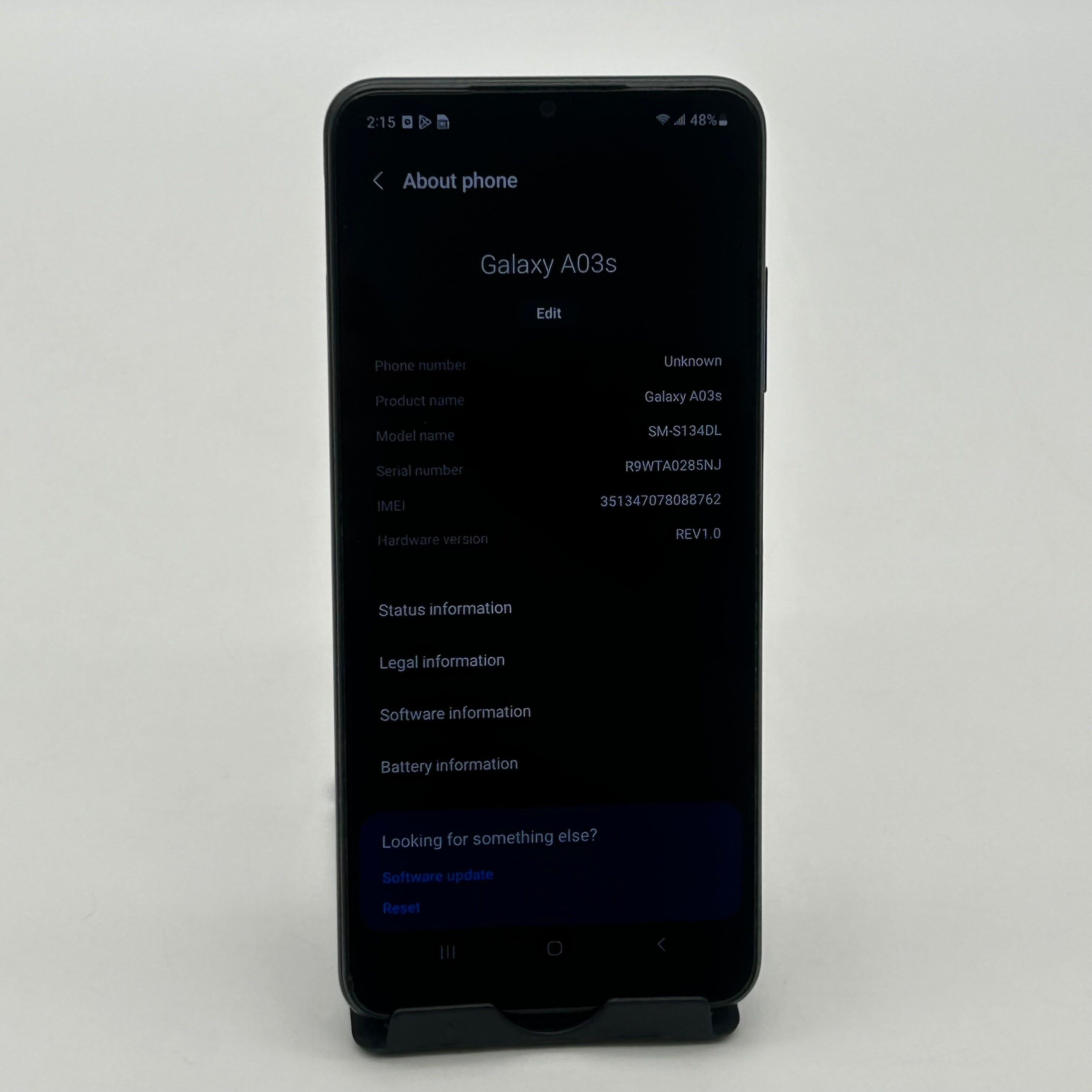 Samsung Galaxy A03s SM-S135DL 32GB Black Tracphone