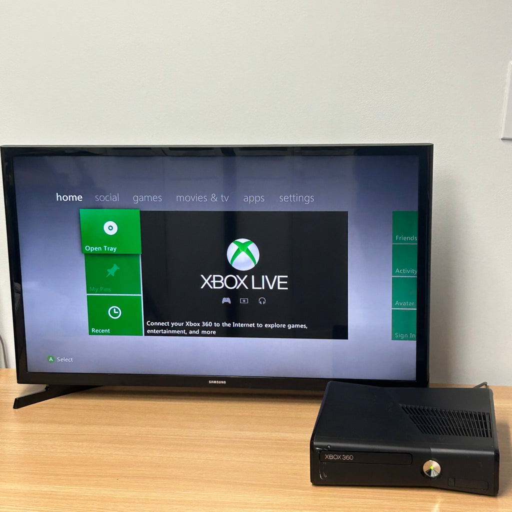 Microsoft Xbox 360 S 1439 Black 4GB Console Tested Working No HDD