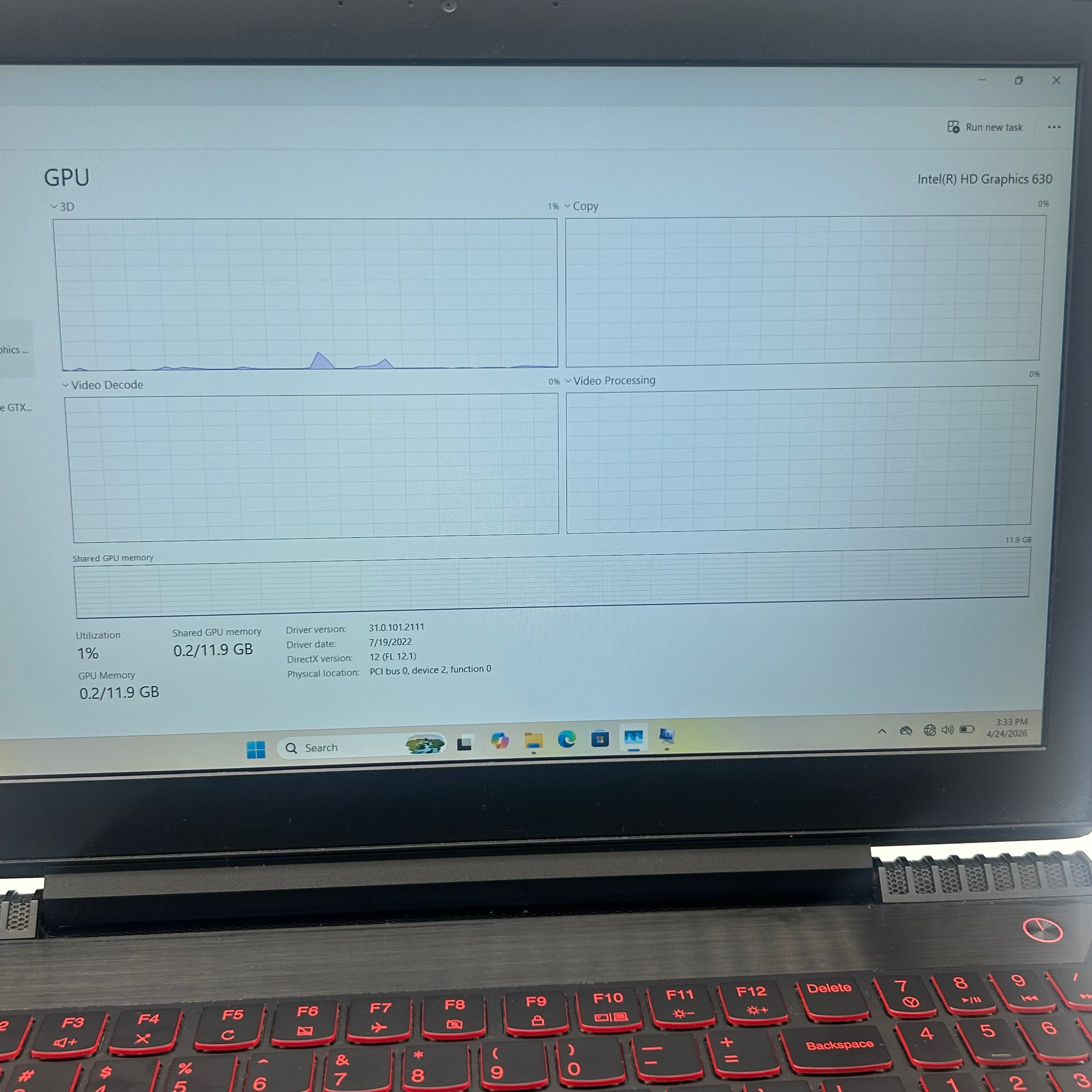 Lenovo Legion Y520-15IKBN 15.6" Core i5 24GB RAM 1TB HDD GTX 1050 Ti Used - No charger