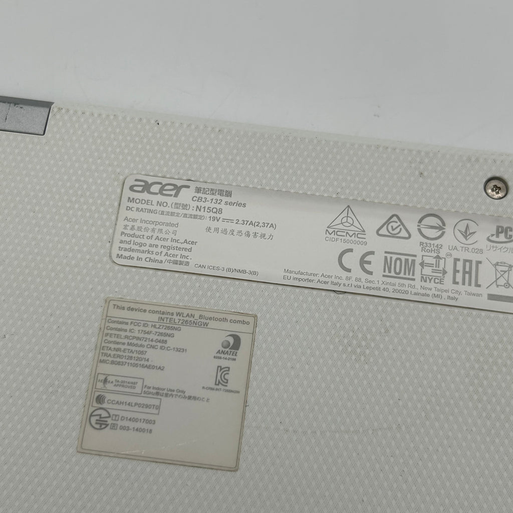 Acer Chromebook 11 CB3-132-C9M7 11.6-inch Intel Celeron N3060 2GB RAM 16GB eMMC White