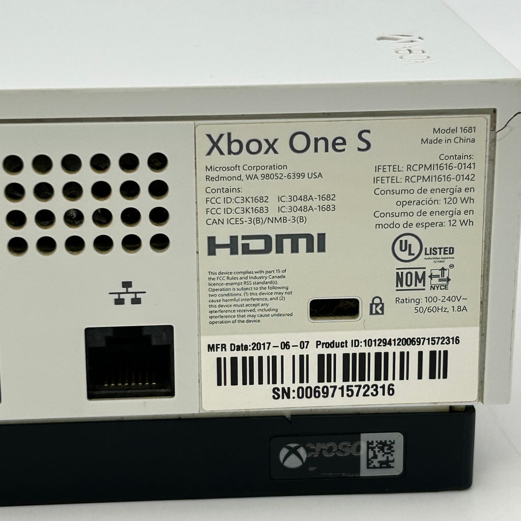 Microsoft Xbox One S 1681 500GB Console White w/ Controller- Read!