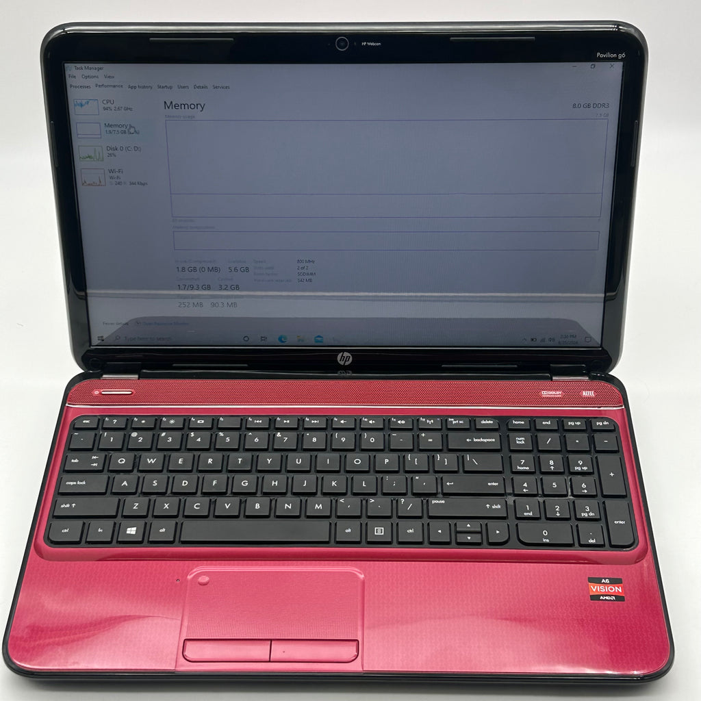 HP Pavilion G6 15.6-Inch Laptop | AMD A6-4400M APU| 8GB RAM| 1TB HDD| Red w/ Charger