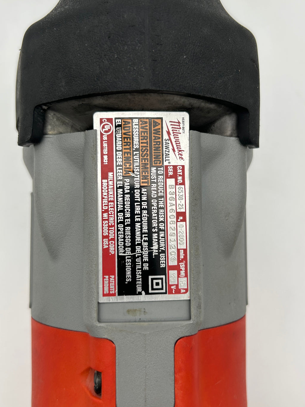 Milwaukee 15A Orbital Super Sawzall Recip Saw 6538-21 Corded w/ Hard Case