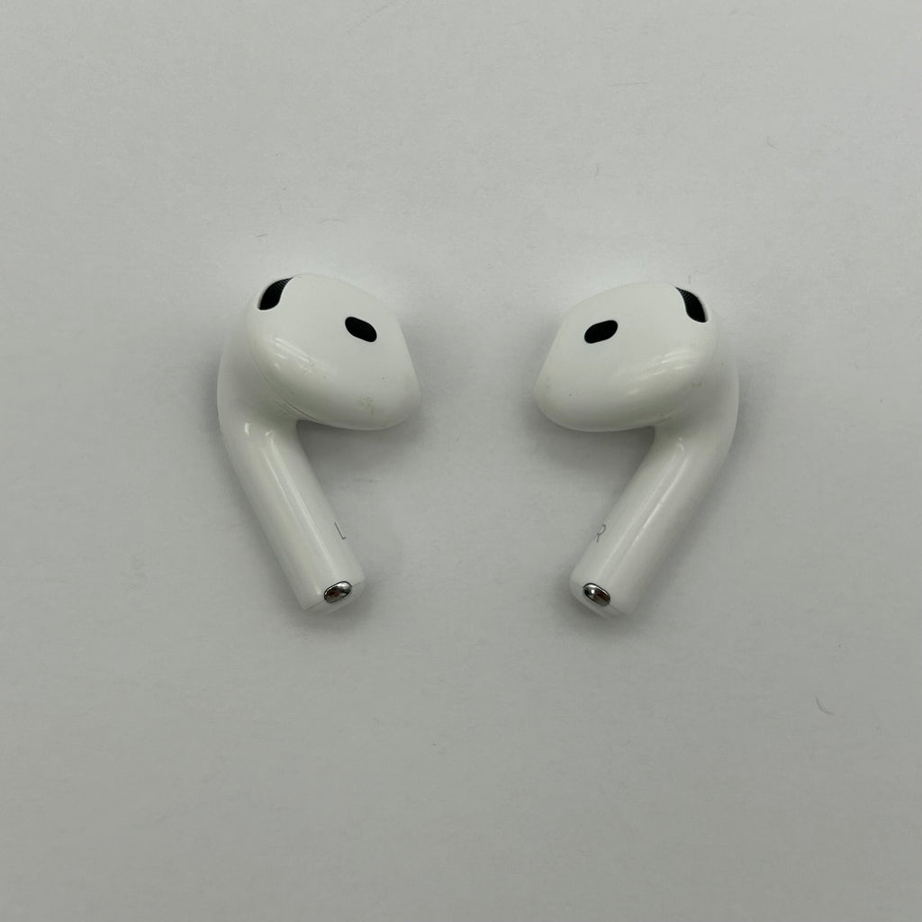 Apple AirPods (4th Gen) Complete Set A3058 A3050 A3053 - White Genuine tested Working Pair - Used