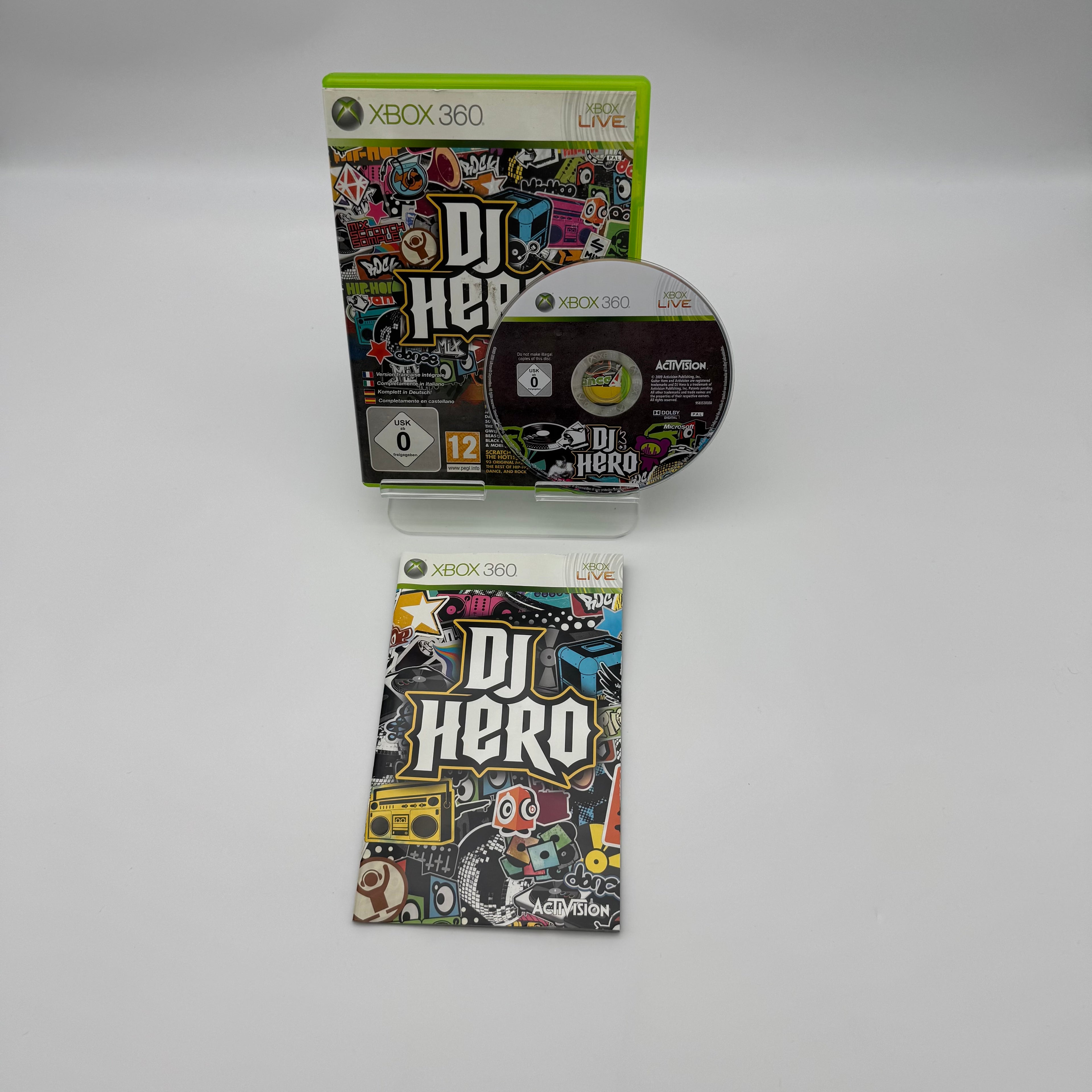 Xbox 360 DJ Hero Video Game Gold Boxed Condition (Used)