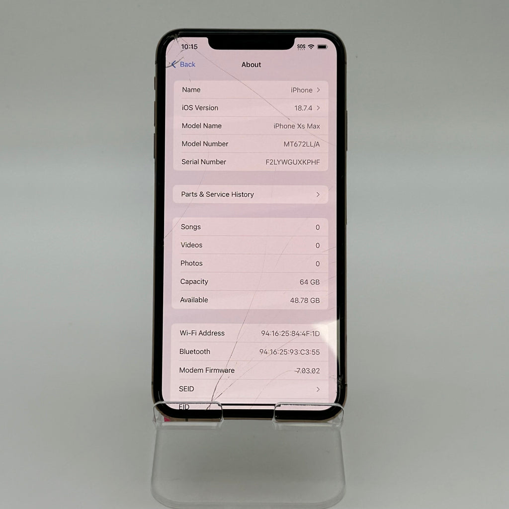 Apple iPhone XS Max 64GB Gold Unlocked - For Parts