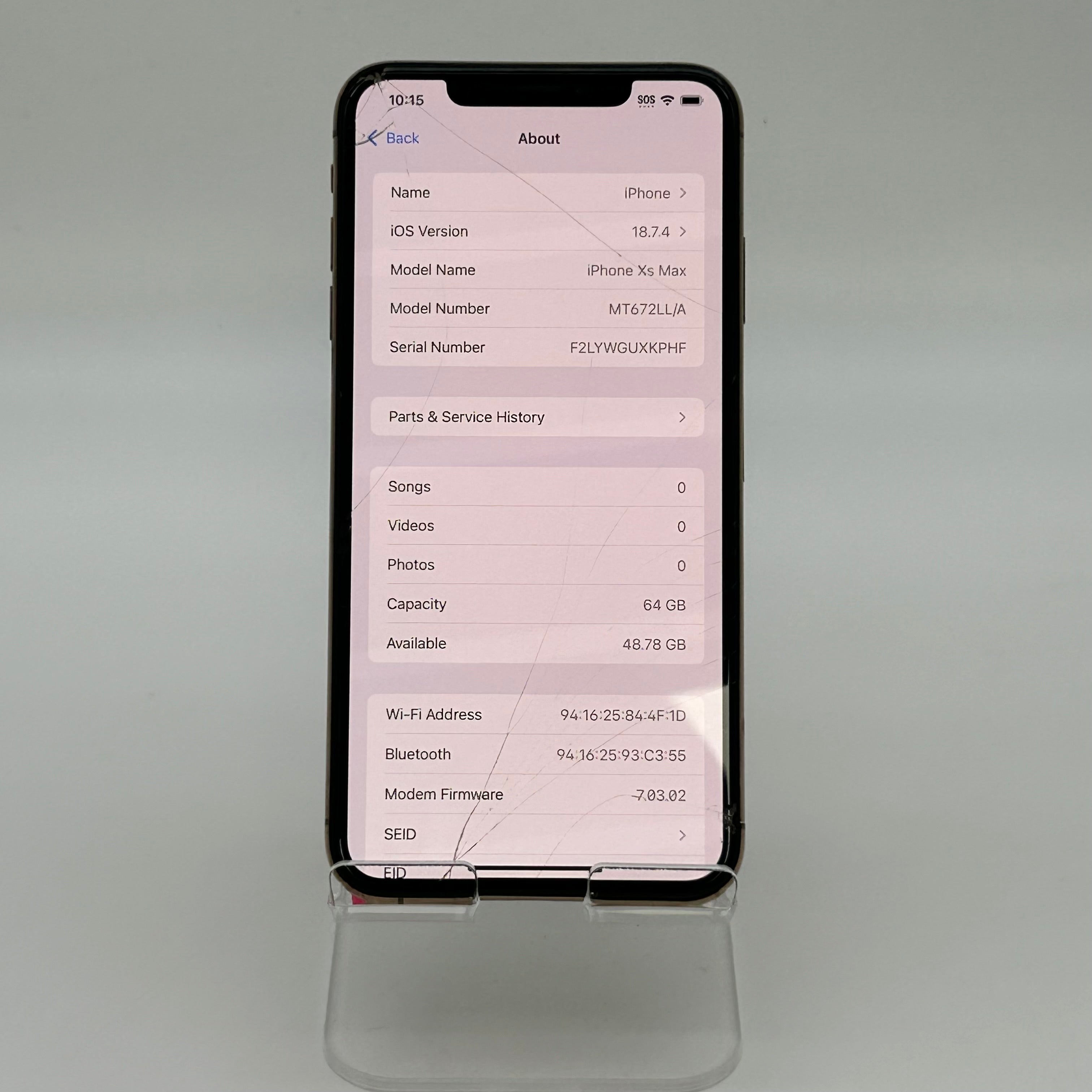 Apple iPhone XS Max 64GB Gold Unlocked - For Parts