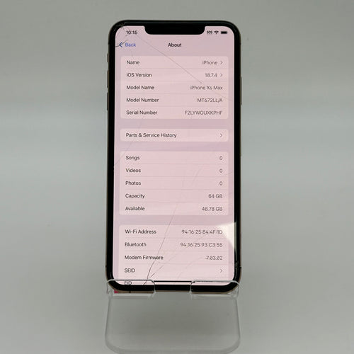 Apple iPhone XS Max 64GB Gold Unlocked - For Parts