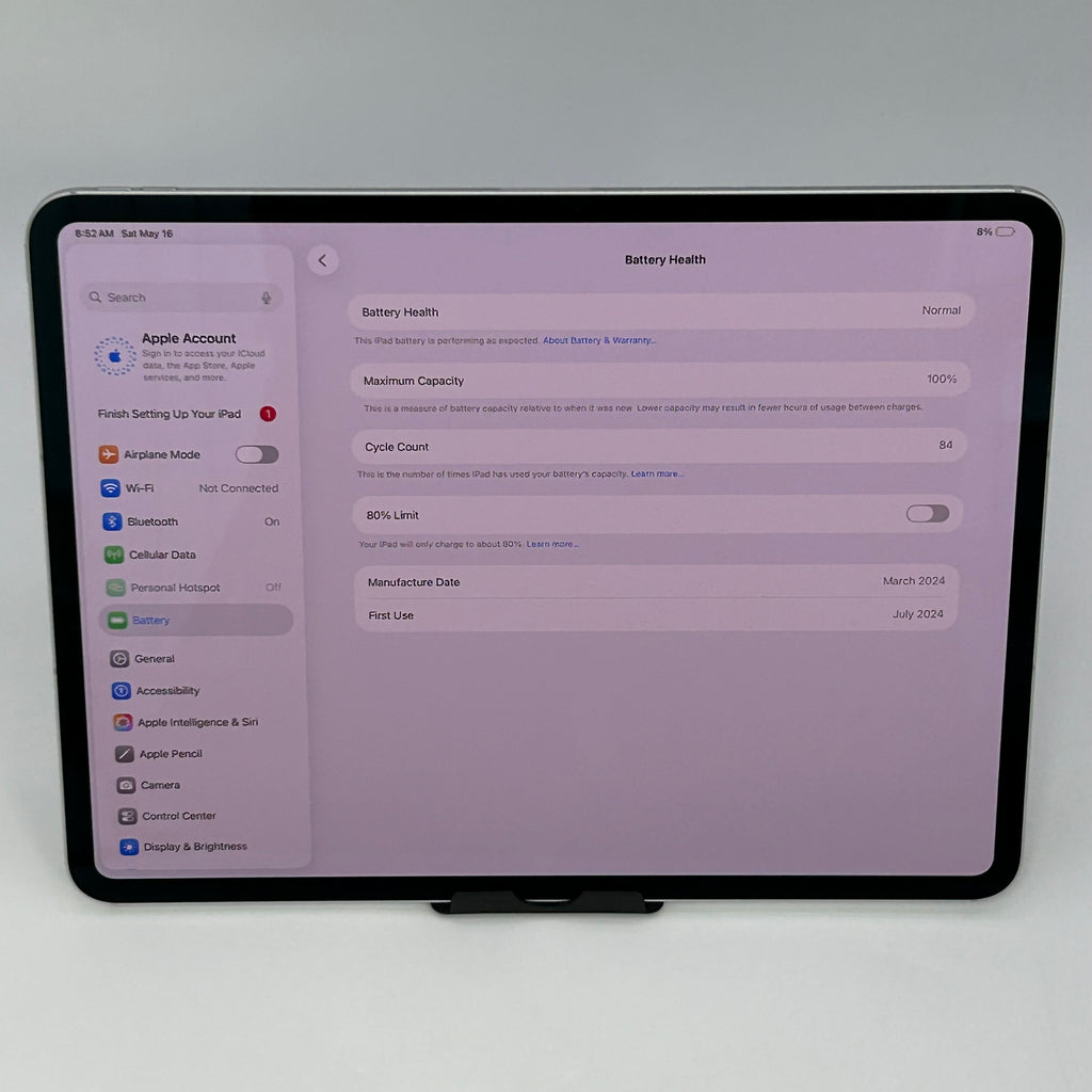 Apple iPad Pro 13-inch M4 Wi-Fi + Cellular A2926 MVXT3LL/A 256GB Battery 100%